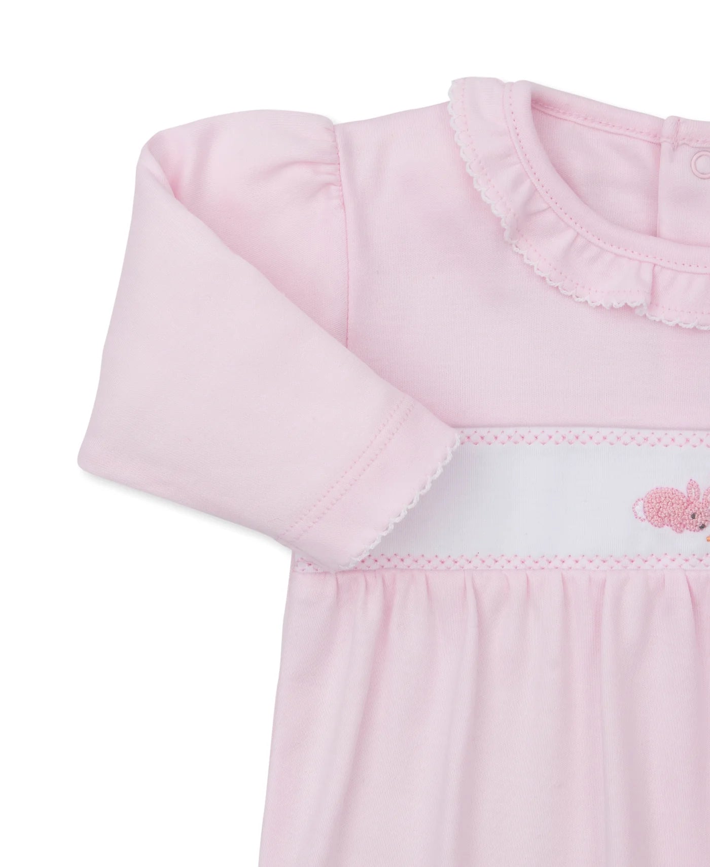 Premier Baby Bunny Patch Pink Hand Emb. Footie