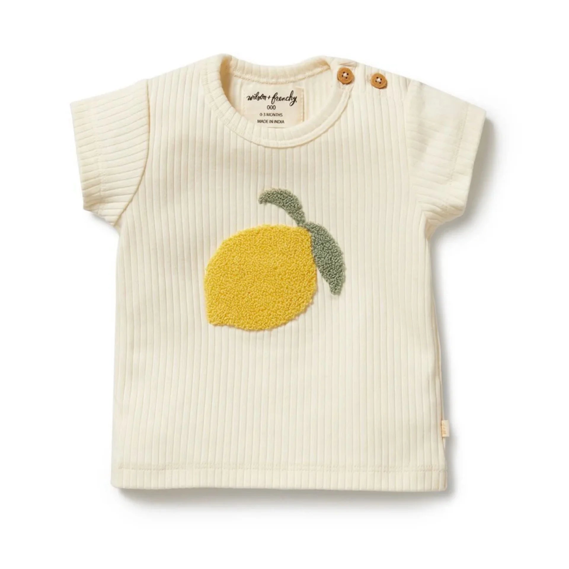 Lemon Leaf Embroidered Organic Tee
