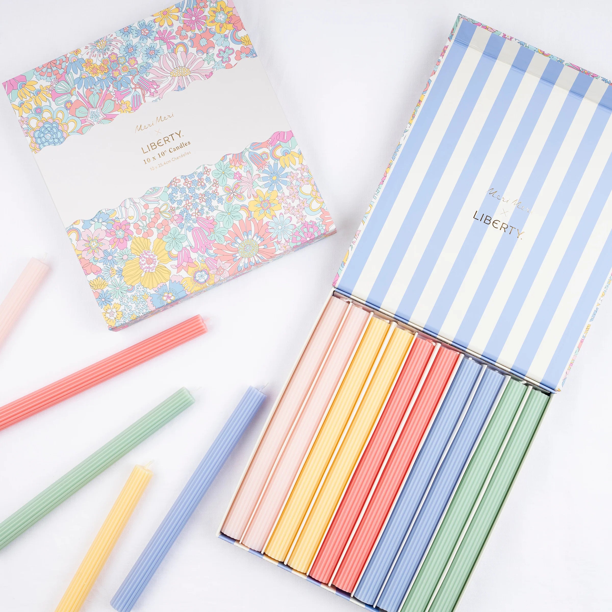 Meri Meri x Liberty Raindbow Garden Candle Gfit Box (x10)