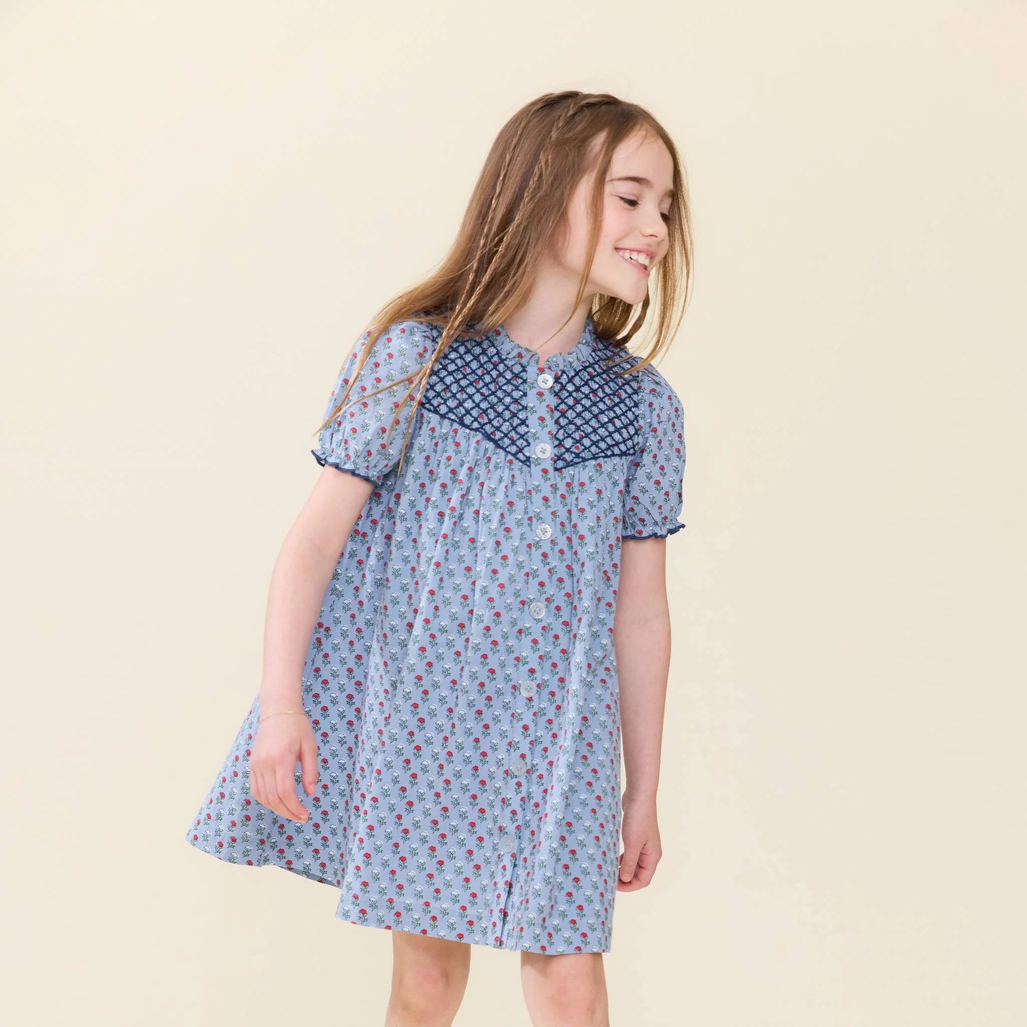 Pink Chicken Girls Lucia Dress || Light Blue Carnation