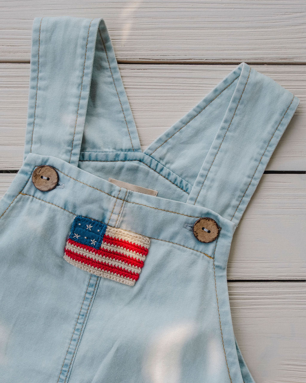 Wild Wawa Overalls || Denim American Flag