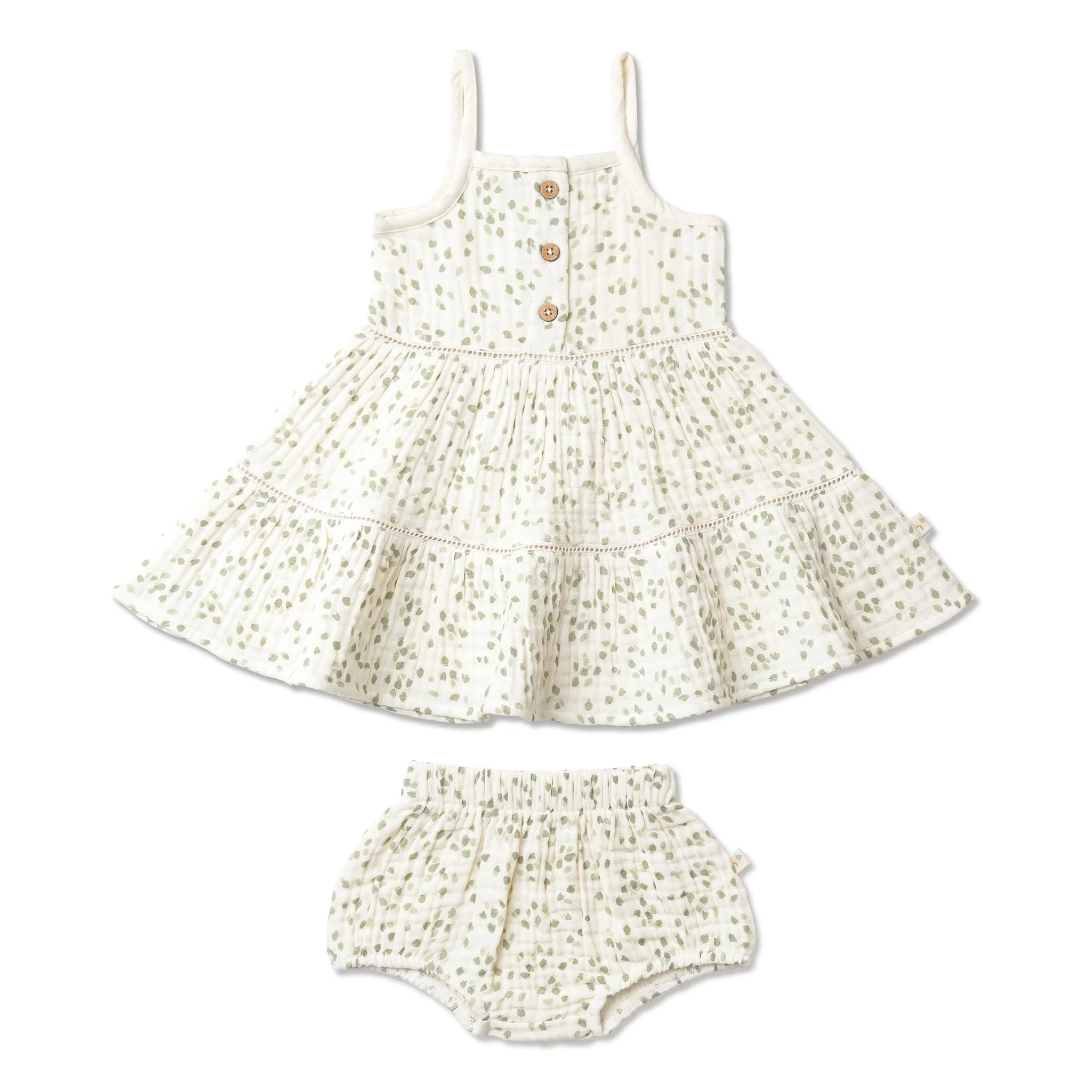 Organic Buttoned Tiered Dress || Petals