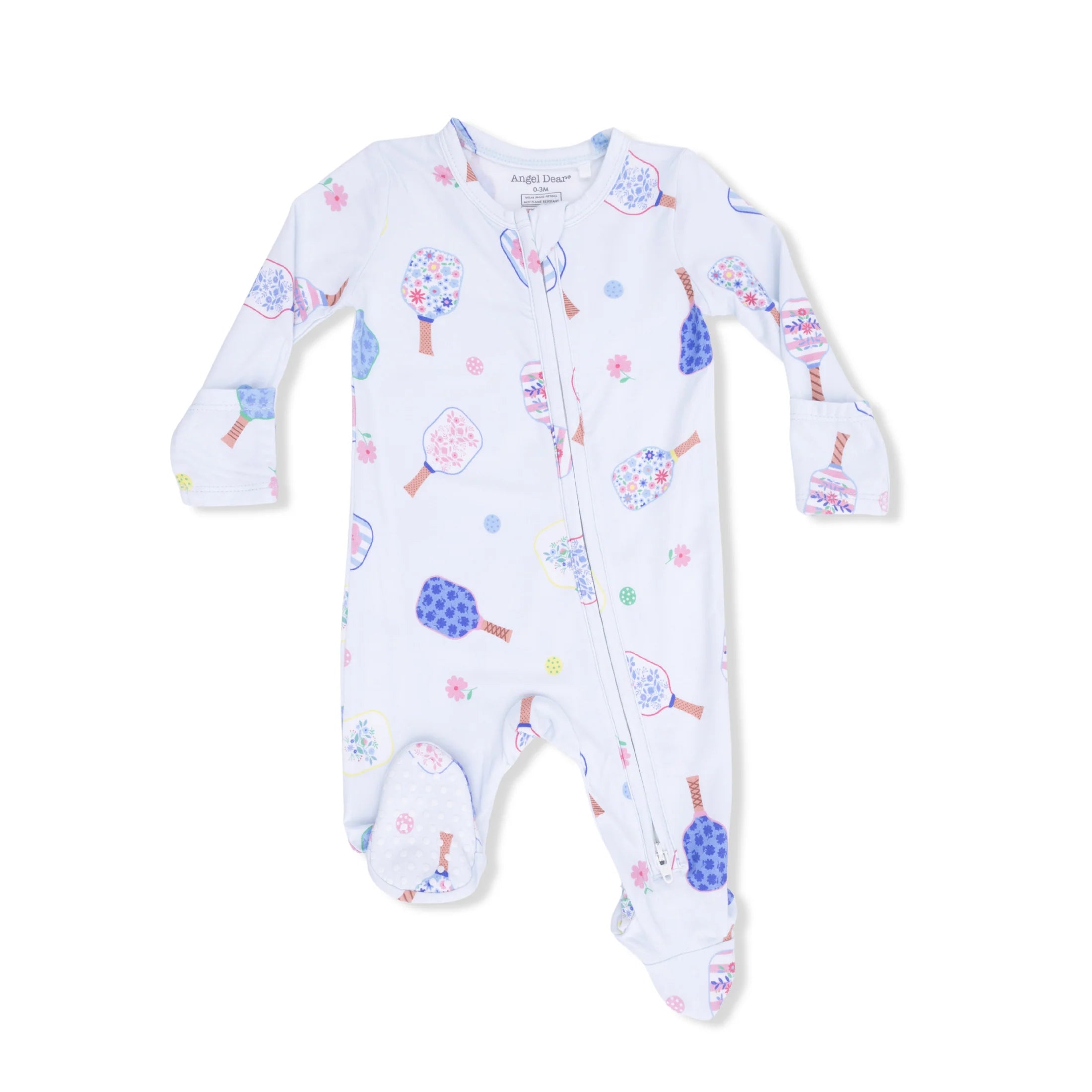 2 Way Zipper Footie || Floral Pickleball