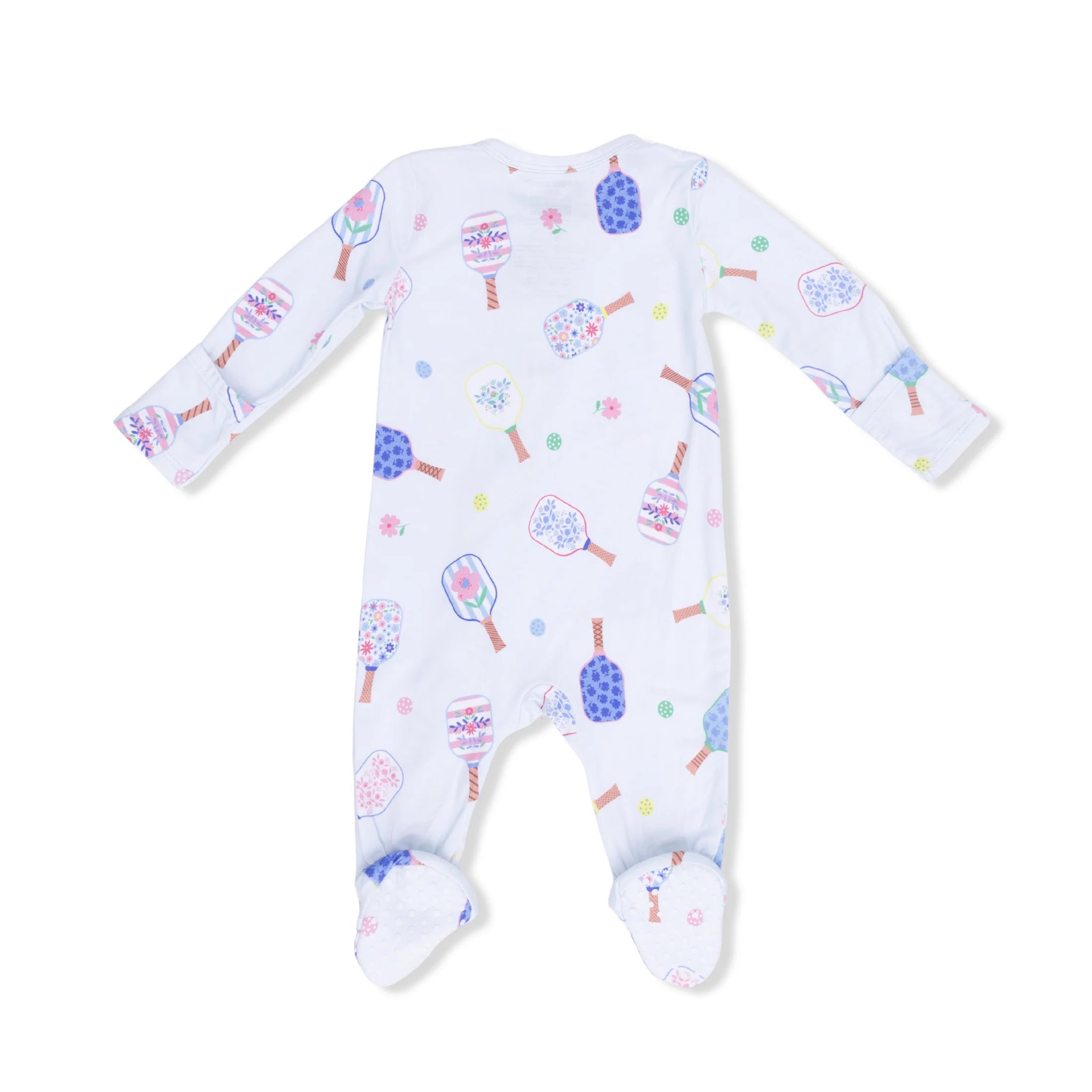 2 Way Zipper Footie || Floral Pickleball