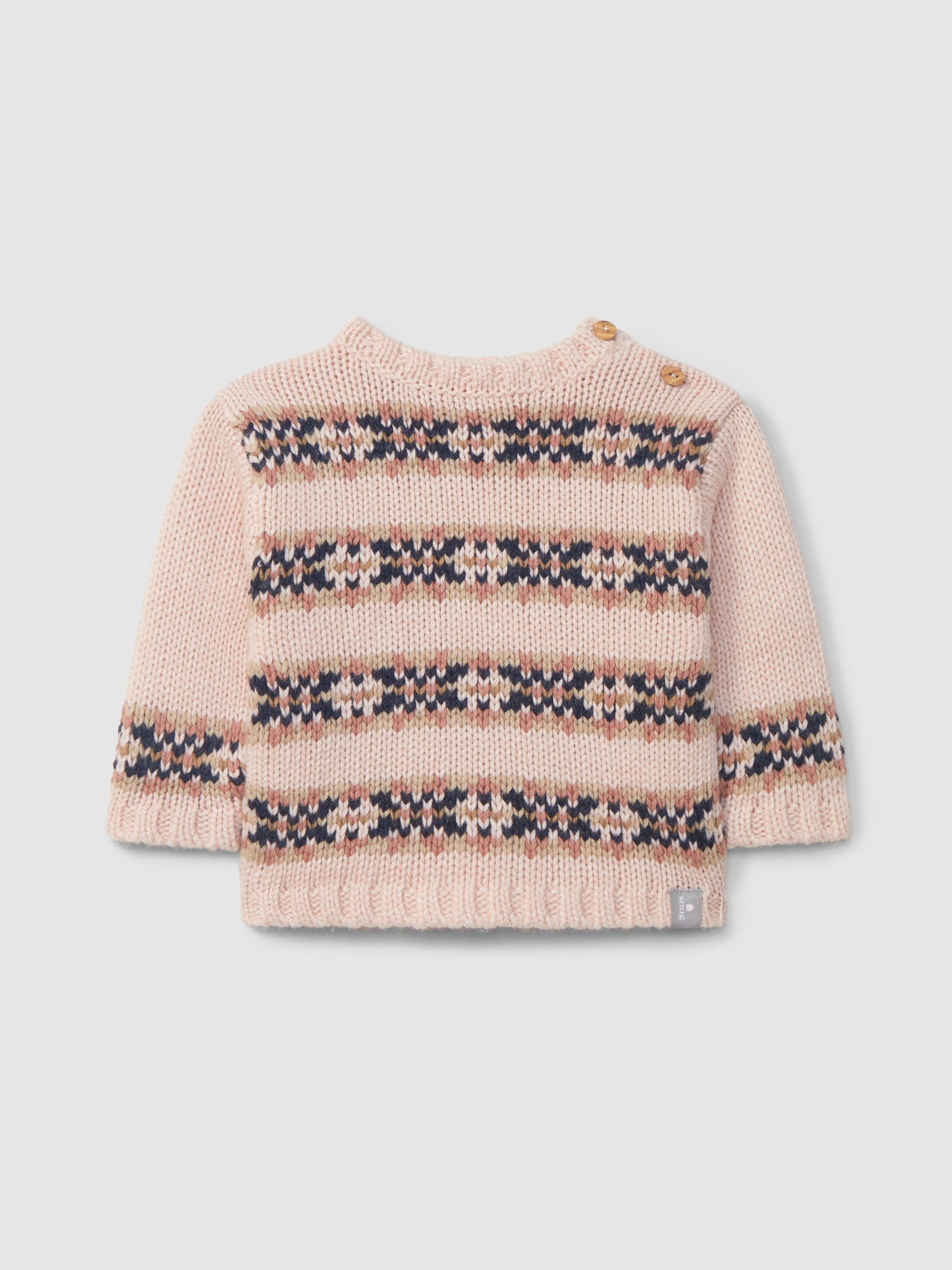 Snug Knitted Jumper with Jacquard || Pink