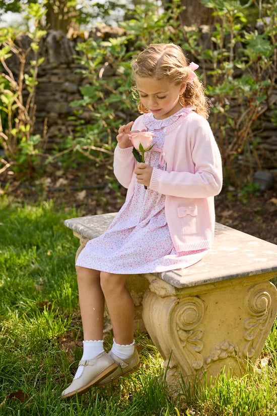 Little English Bow Pocket Cardigan || Light Pink