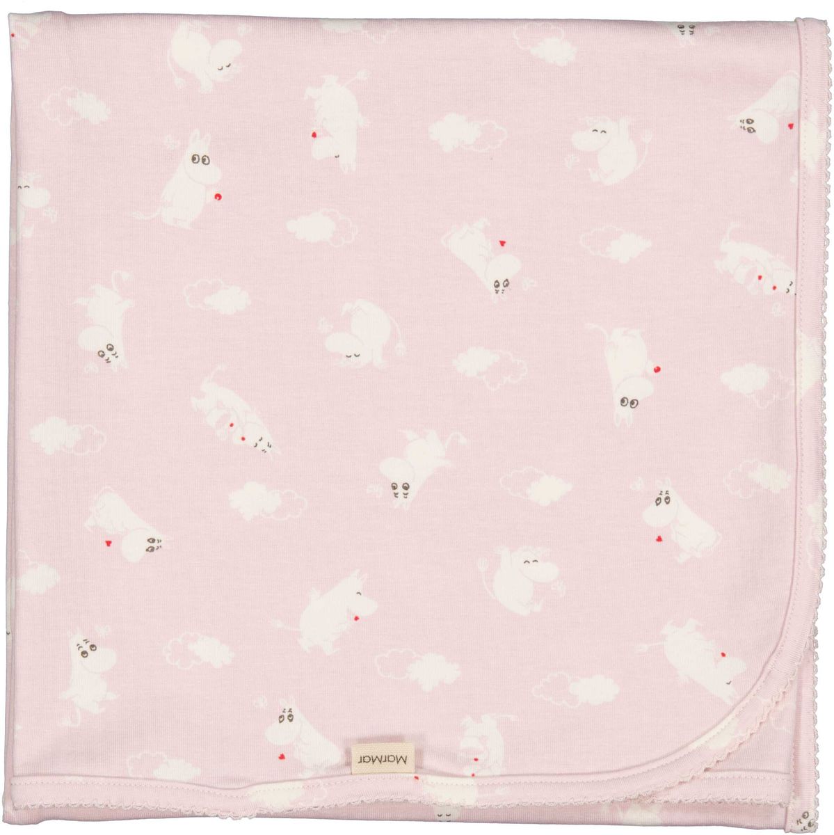 Organic Cotton Kimono Onesie, Hat & Swaddle Set || Pink Moomin