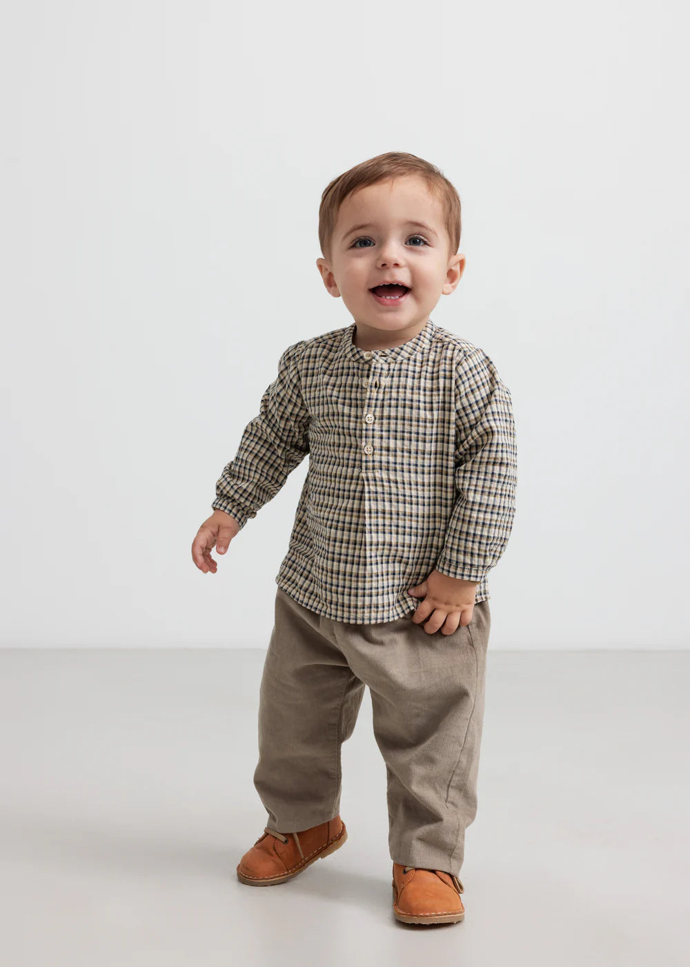 Totoro, Shirt & Pant Set- Pilot Navy Check/Mud