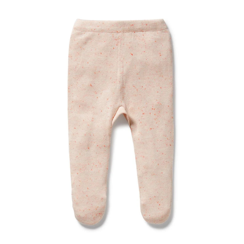 Fairy Floss Organic Knitted Sweater, Knit Leggings with Feet, & Bear Hat