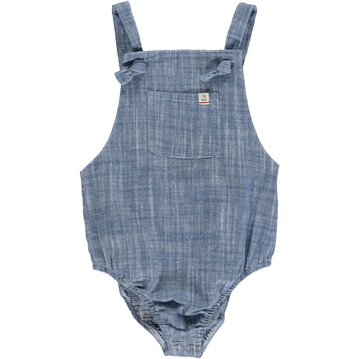 Heathered Bubble Romper in Navy