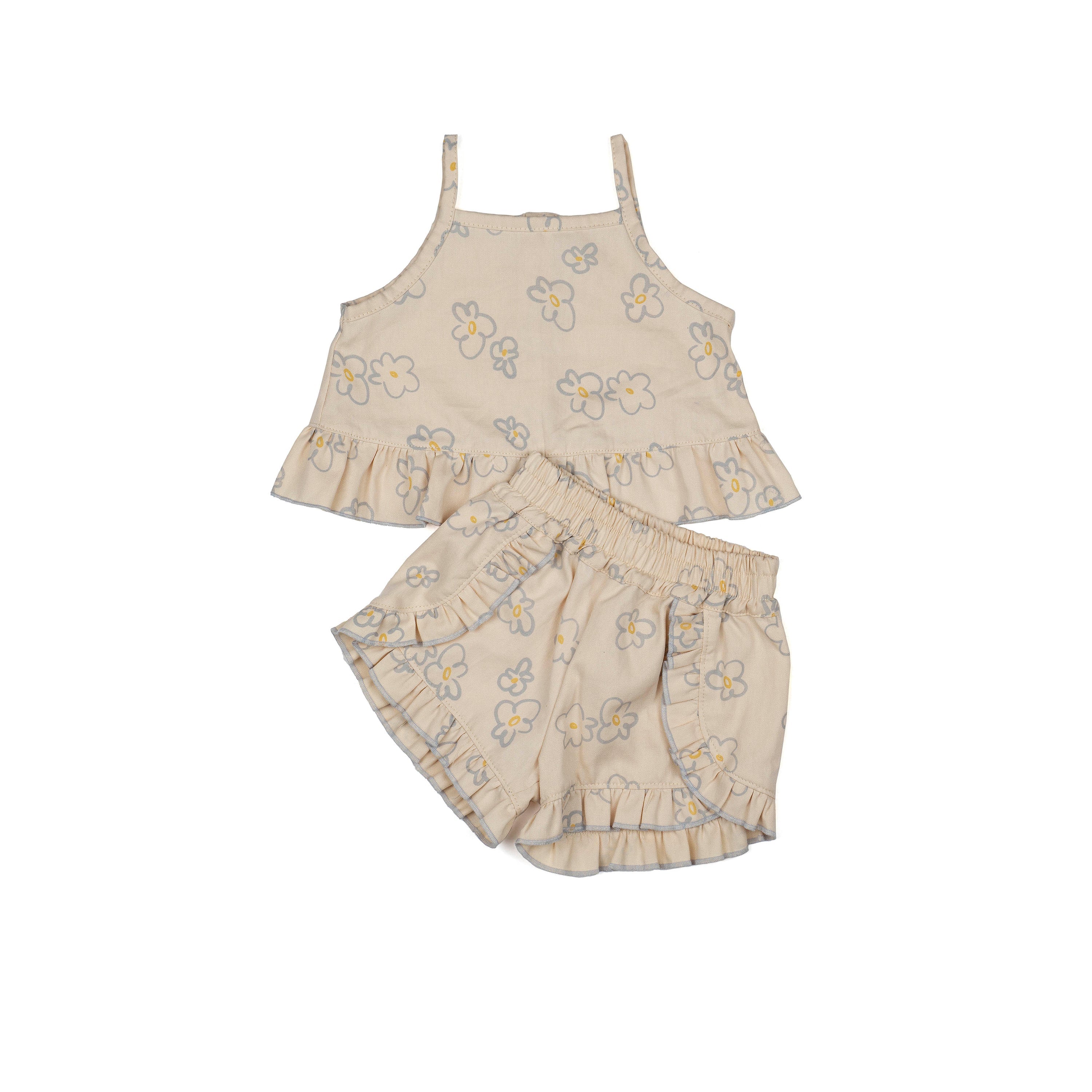 Ruffle Short Set Retro Bloom