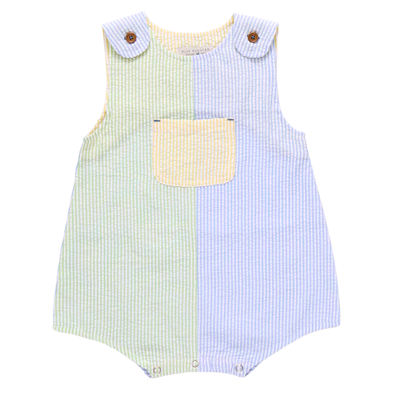 Baby Boys Noah Jumper- Color Block Seersucker