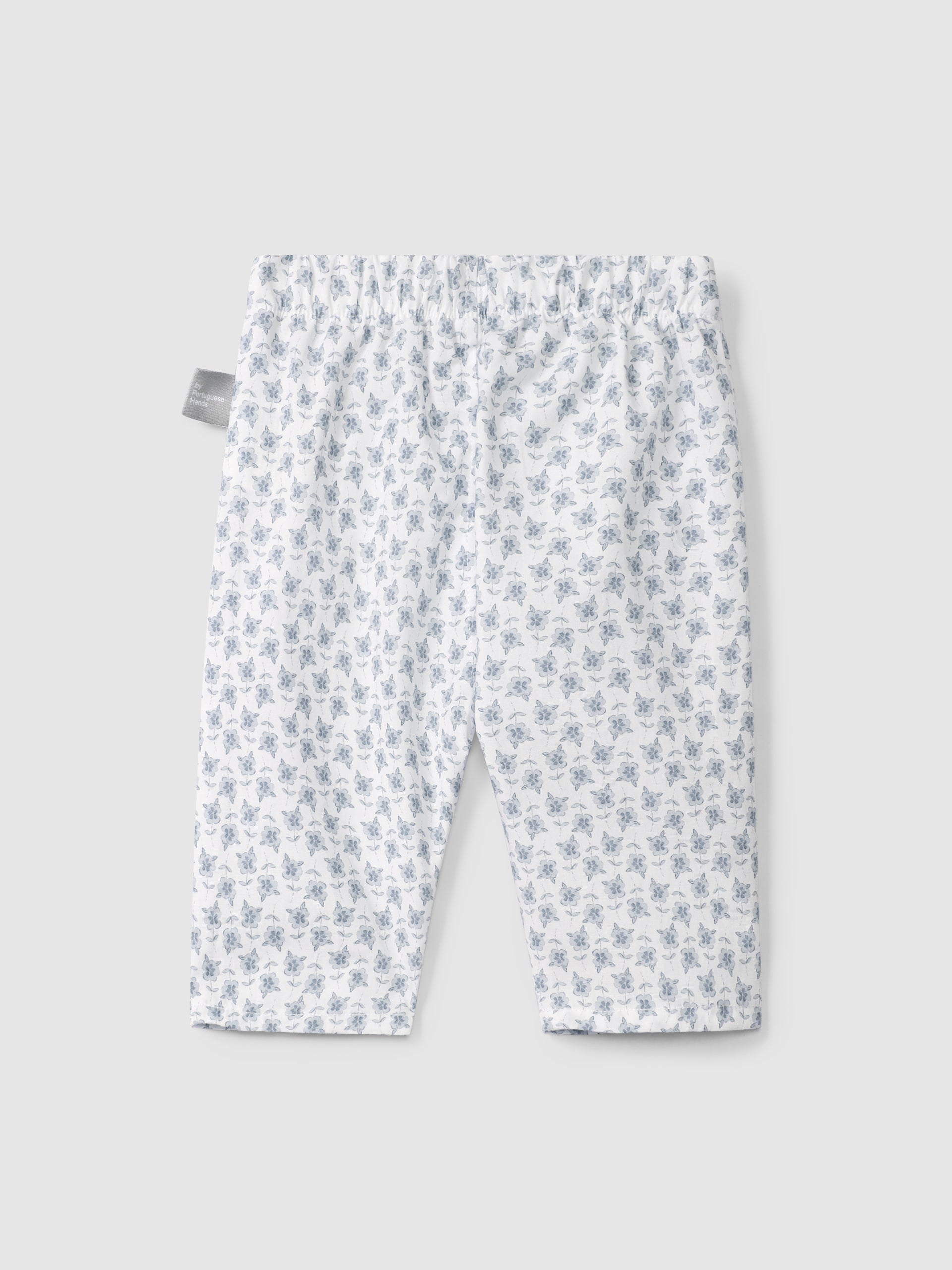 Sung Floral Pull-up Pants with Rickrack Detail || Blue