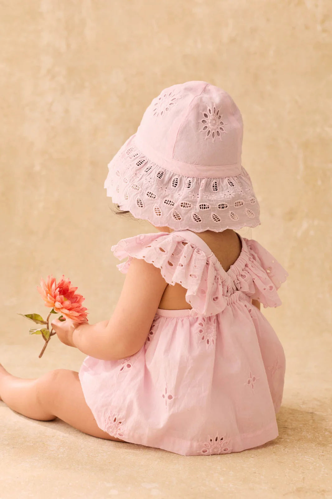 Louise Misha Salome Romper || Pink Schiffli