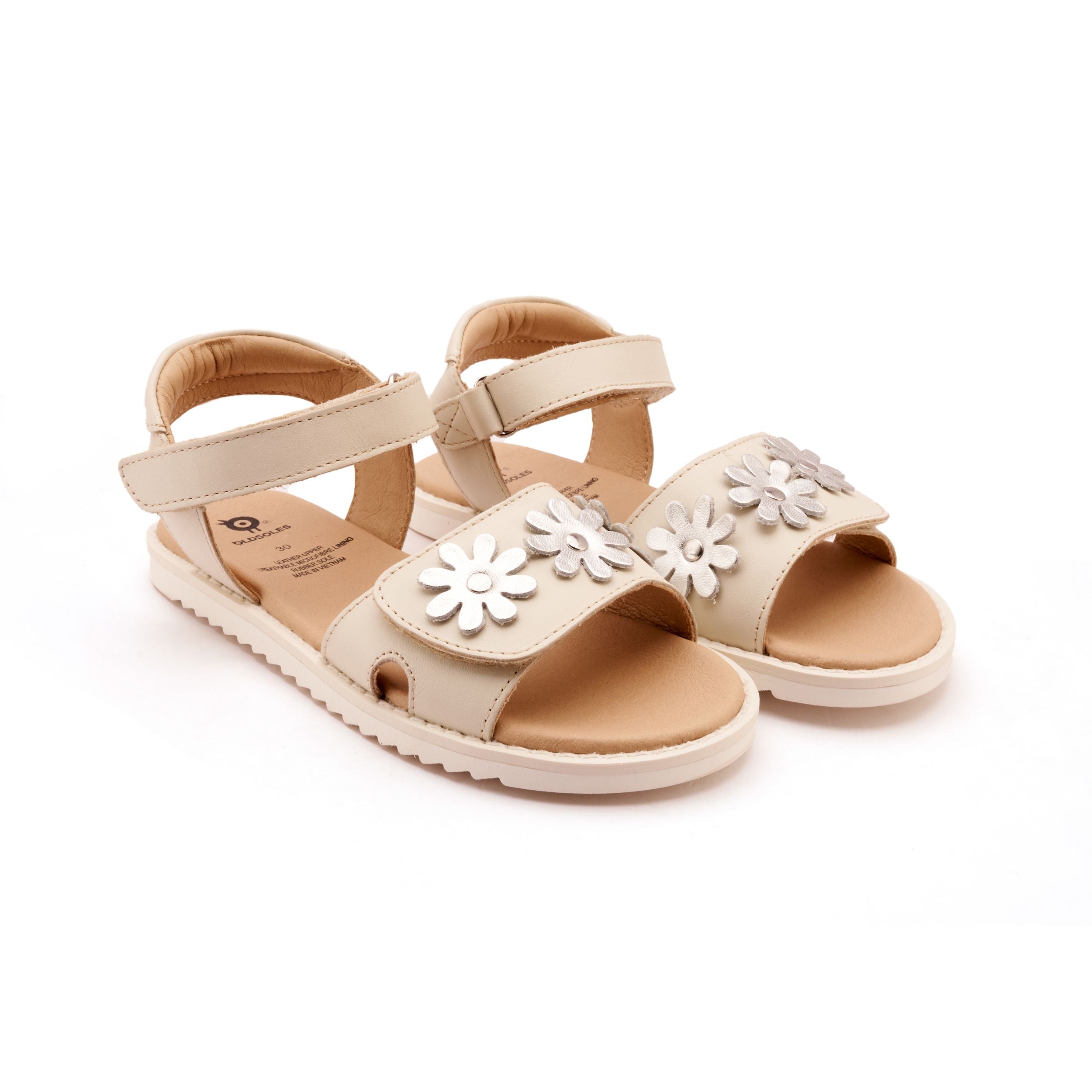 Flower Sandal || Vanilla/Silver