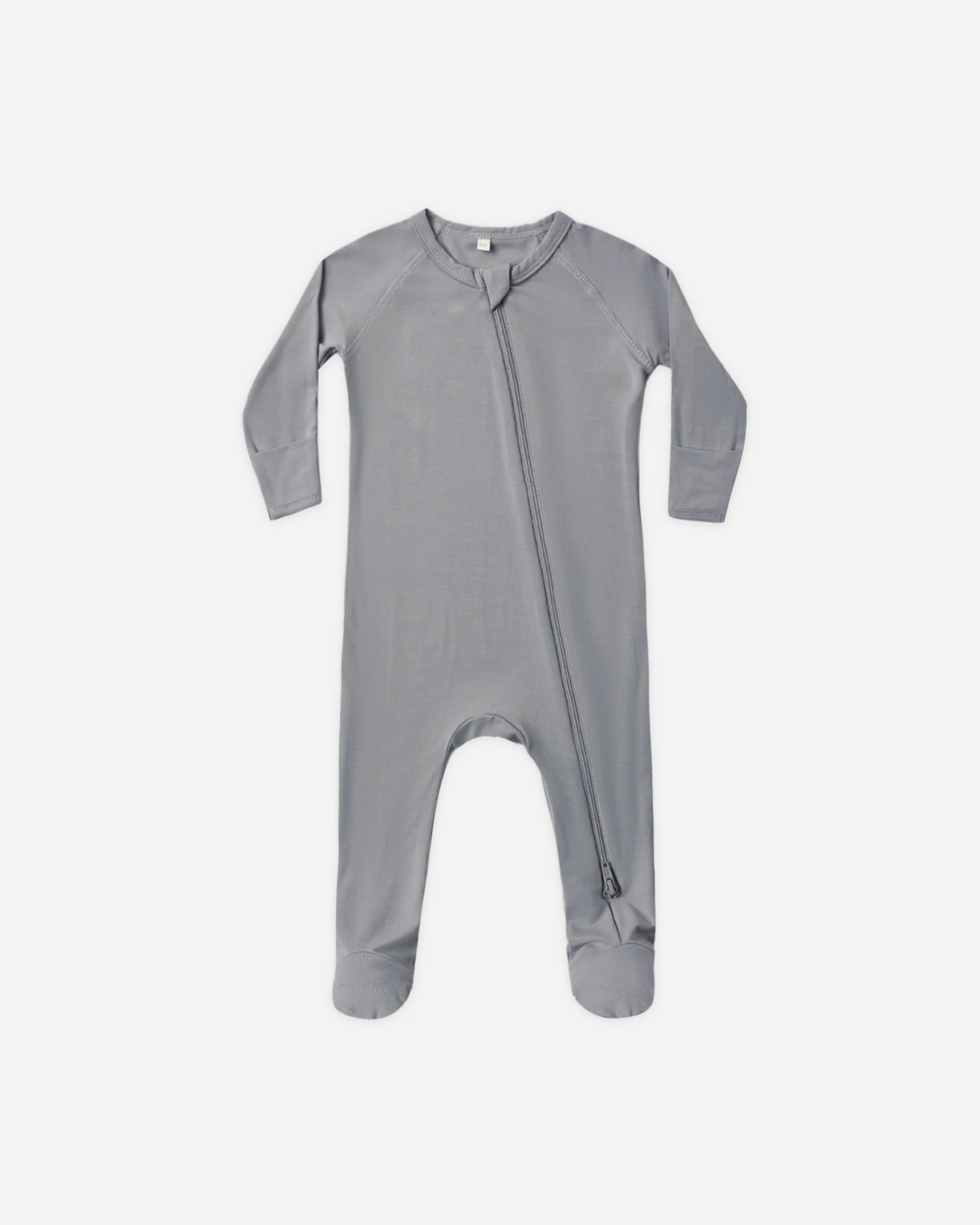 Quincy Mae Bamboo Zip Footie || Slate