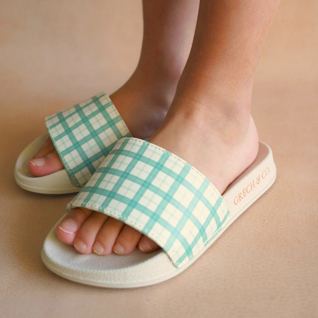 Slide Sandal || Fern Plaid