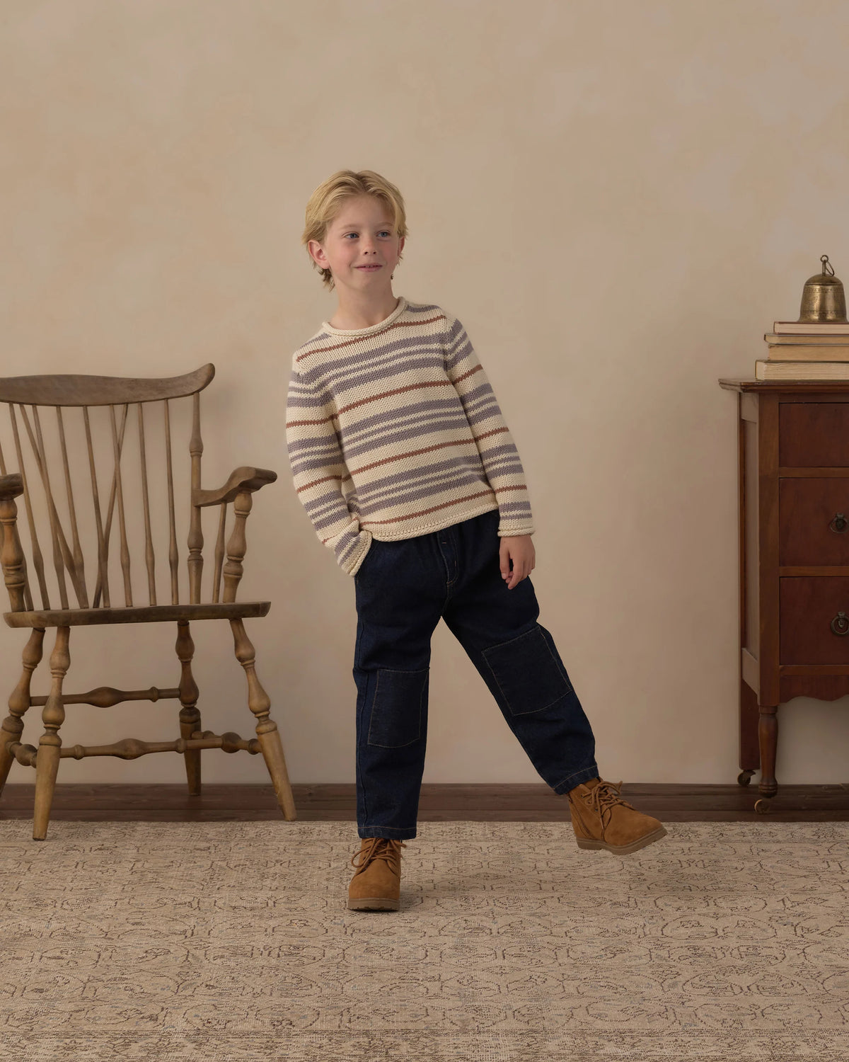 Rylee + Cru Jacques Sweater || Dusty Blue Stripe