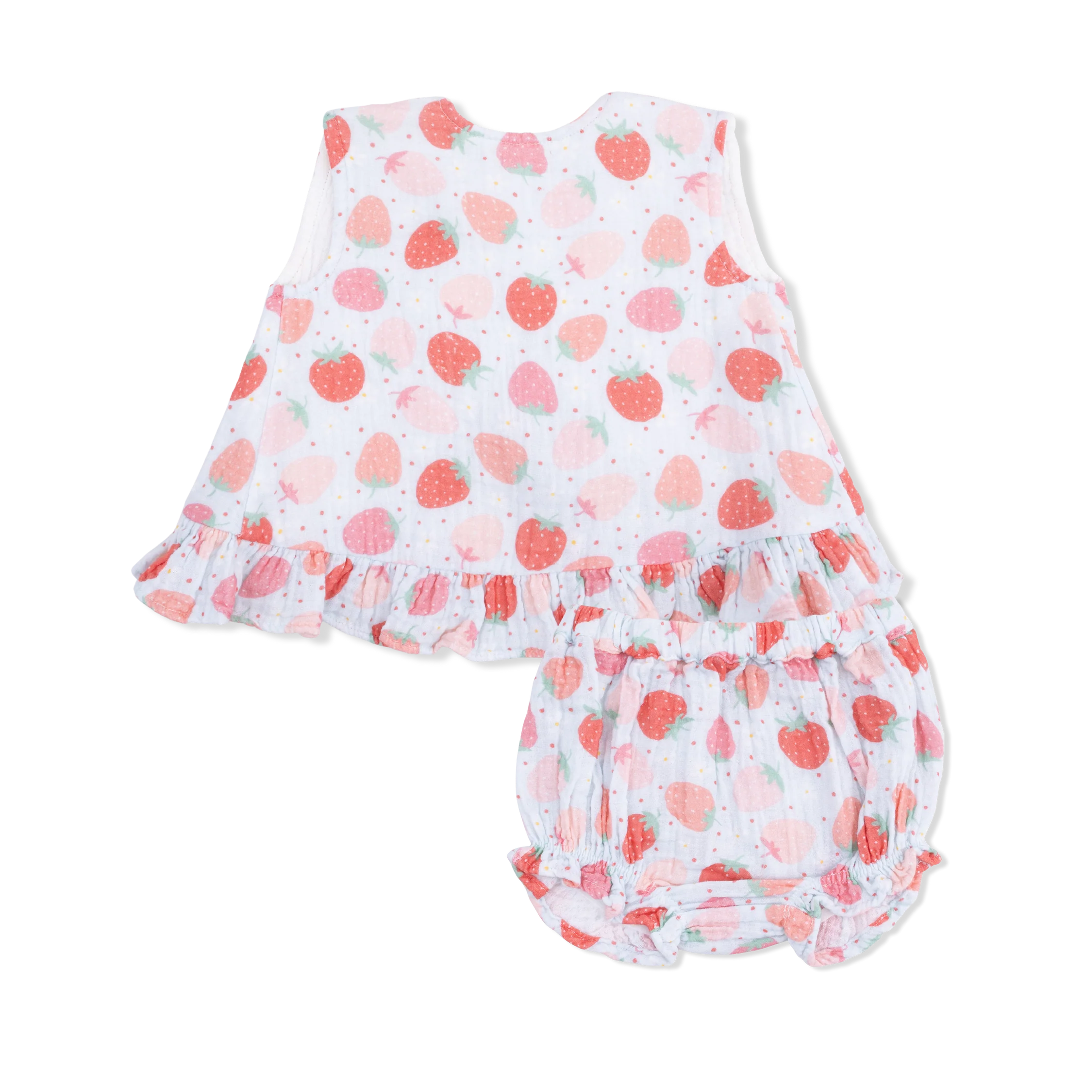 Ruffle Back Top & Bloomer || Strawberry Bliss