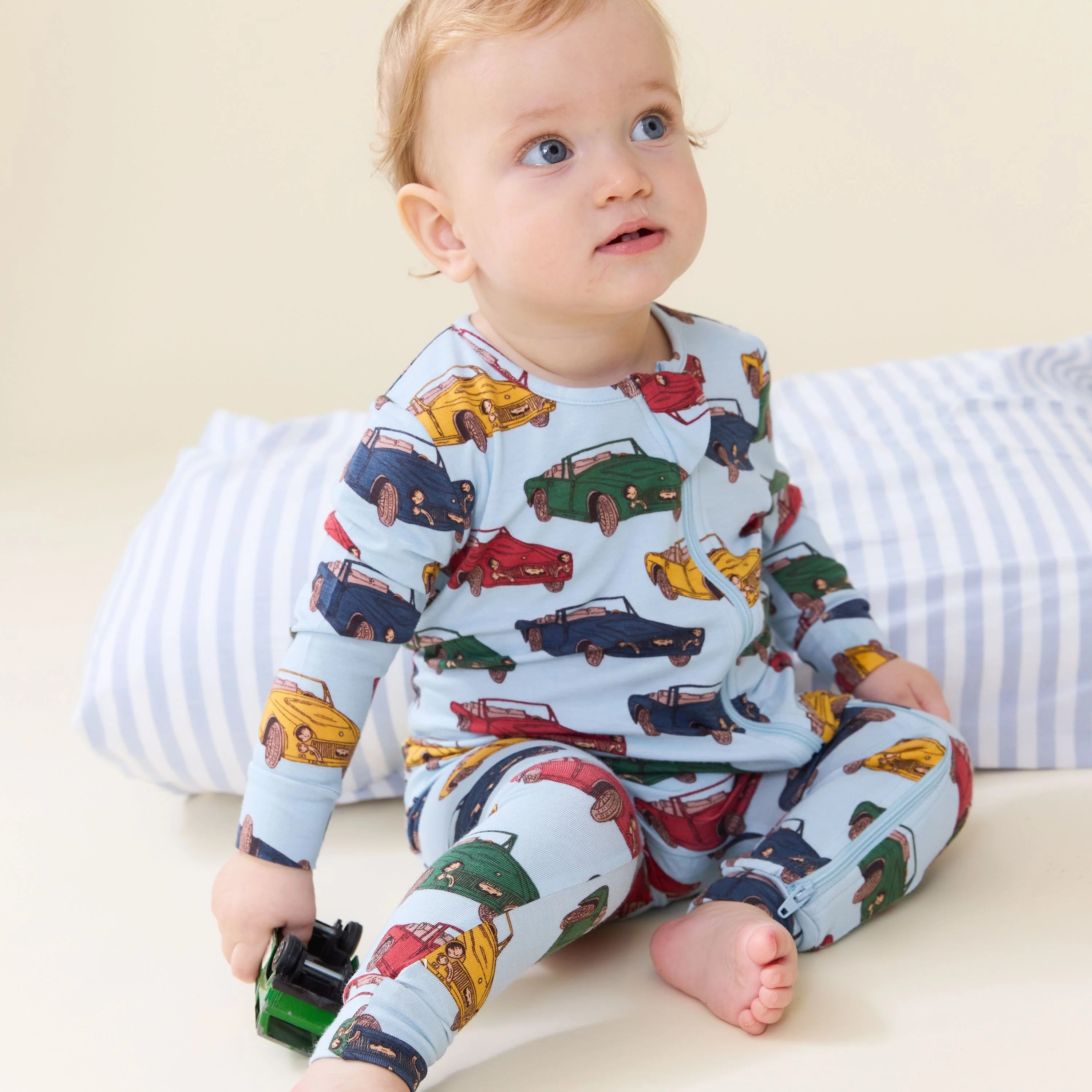 Pink Chicken Baby Bamboo Romper || Vintage Cars
