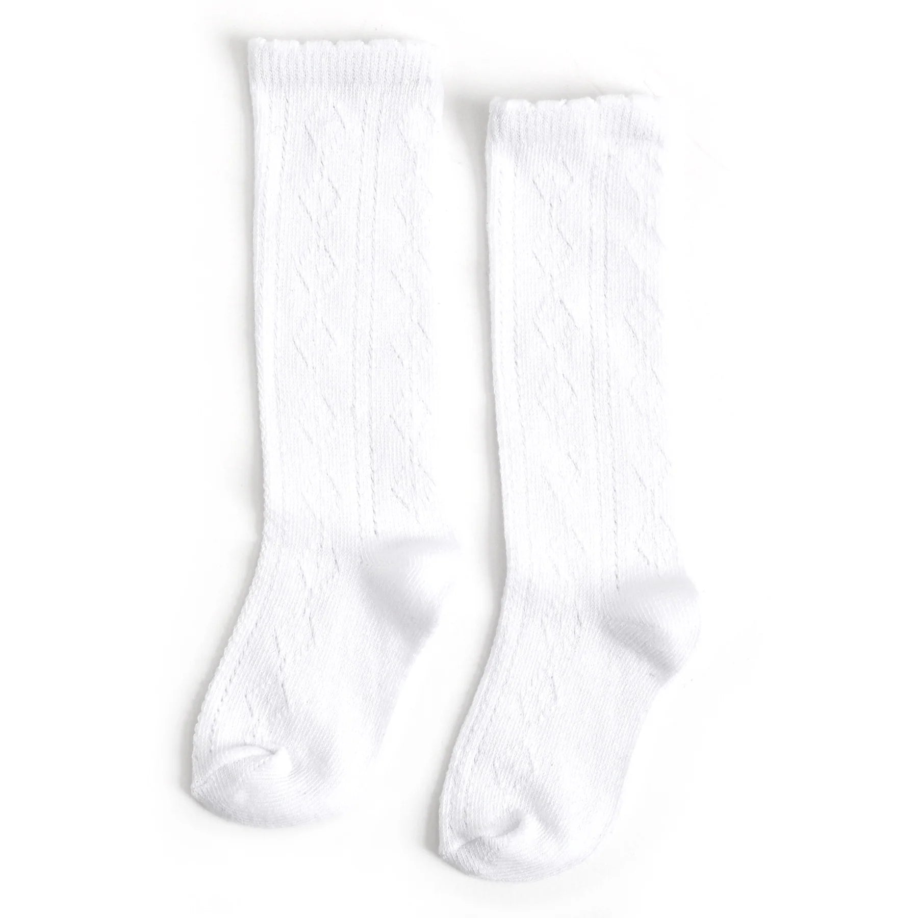 KNEE HIGH SOCKS WHITE SCALLOPED