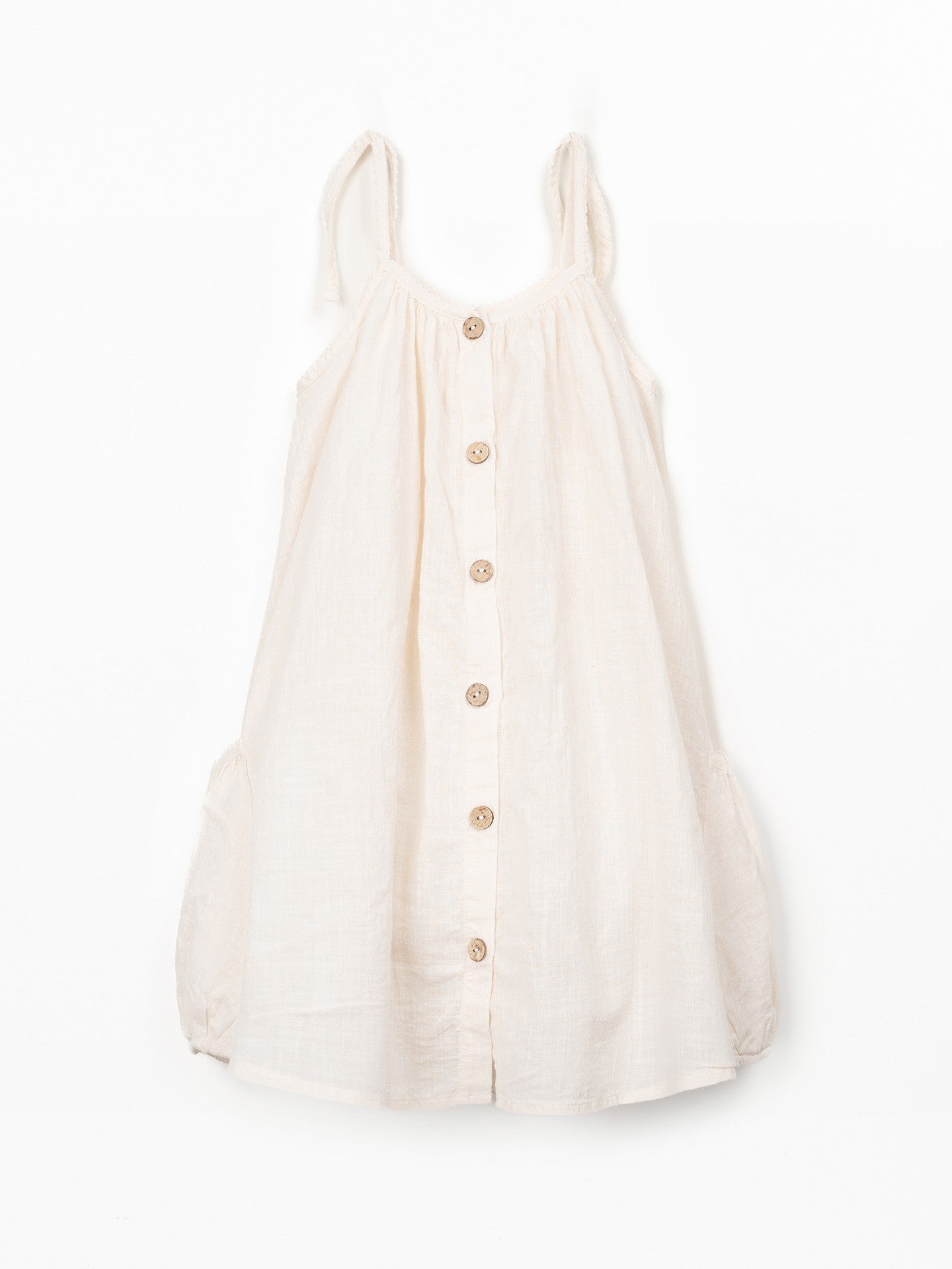 Play Up Dress with Front Opening and Coconut Buttons || Raw