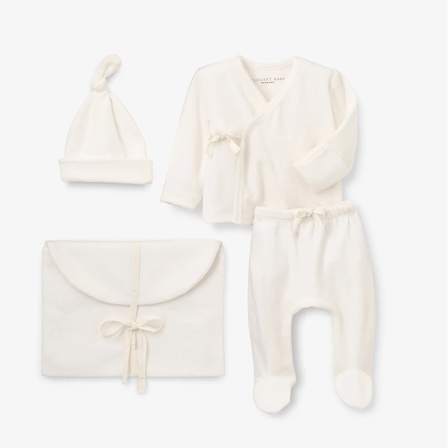 Whisper White Velour Layette Set || Newborn