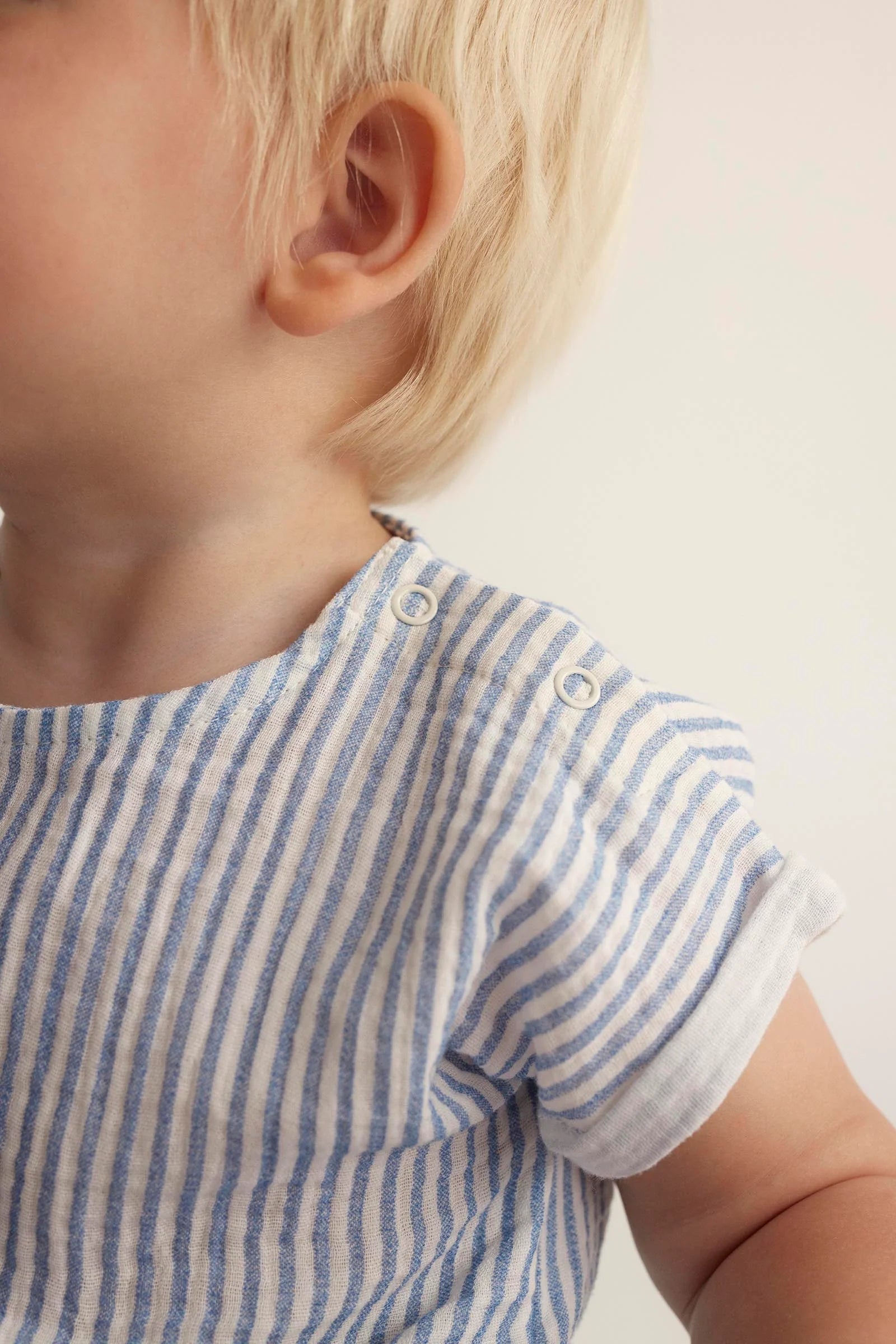 Striped Gauze Baby Top || Blue