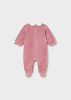 Mayoral Baby Girl Velour  Dress Up Onesie || Rose
