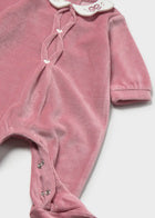 Mayoral Baby Girl Velour  Dress Up Onesie || Rose
