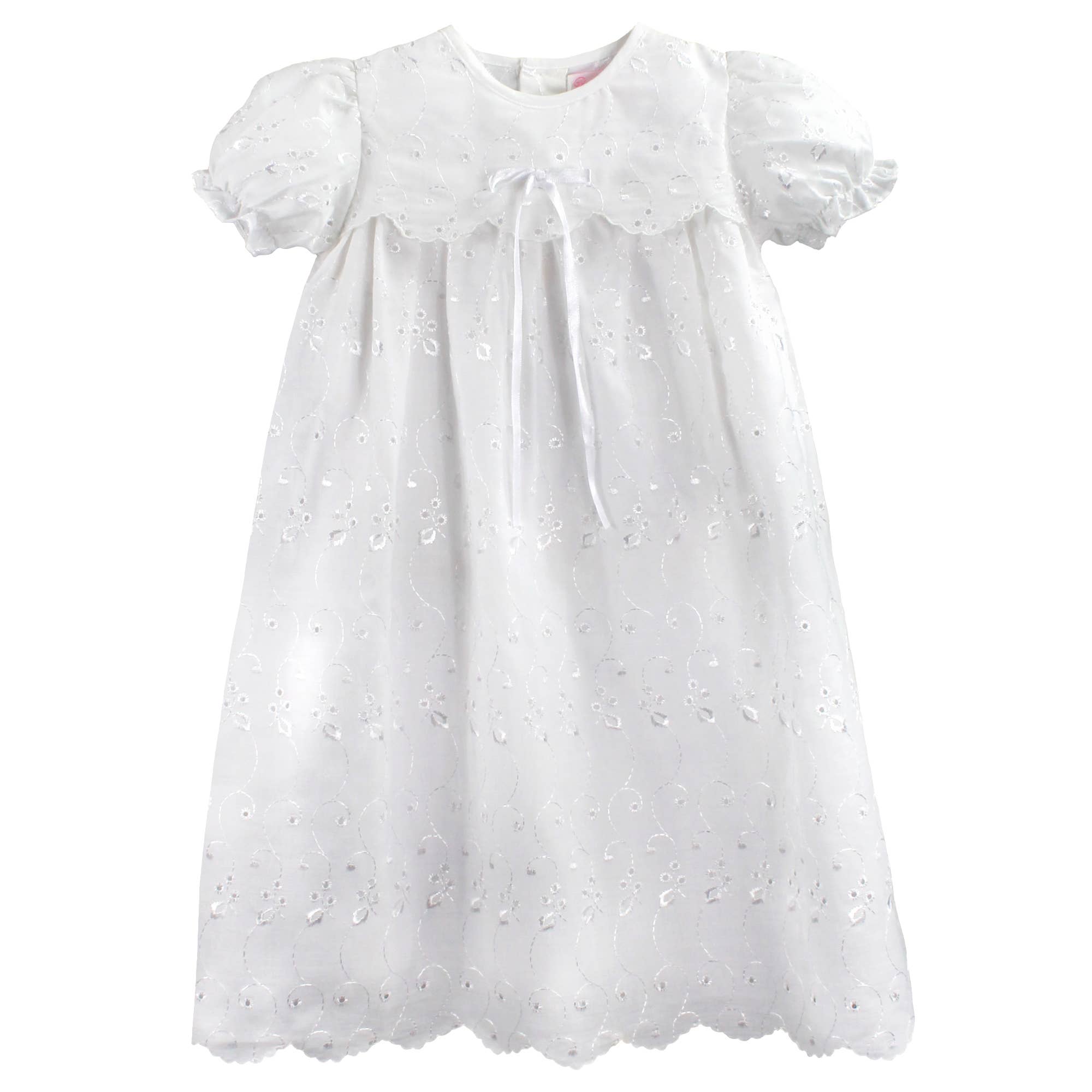 Eyelet Lace Christening Gown: 3 Month