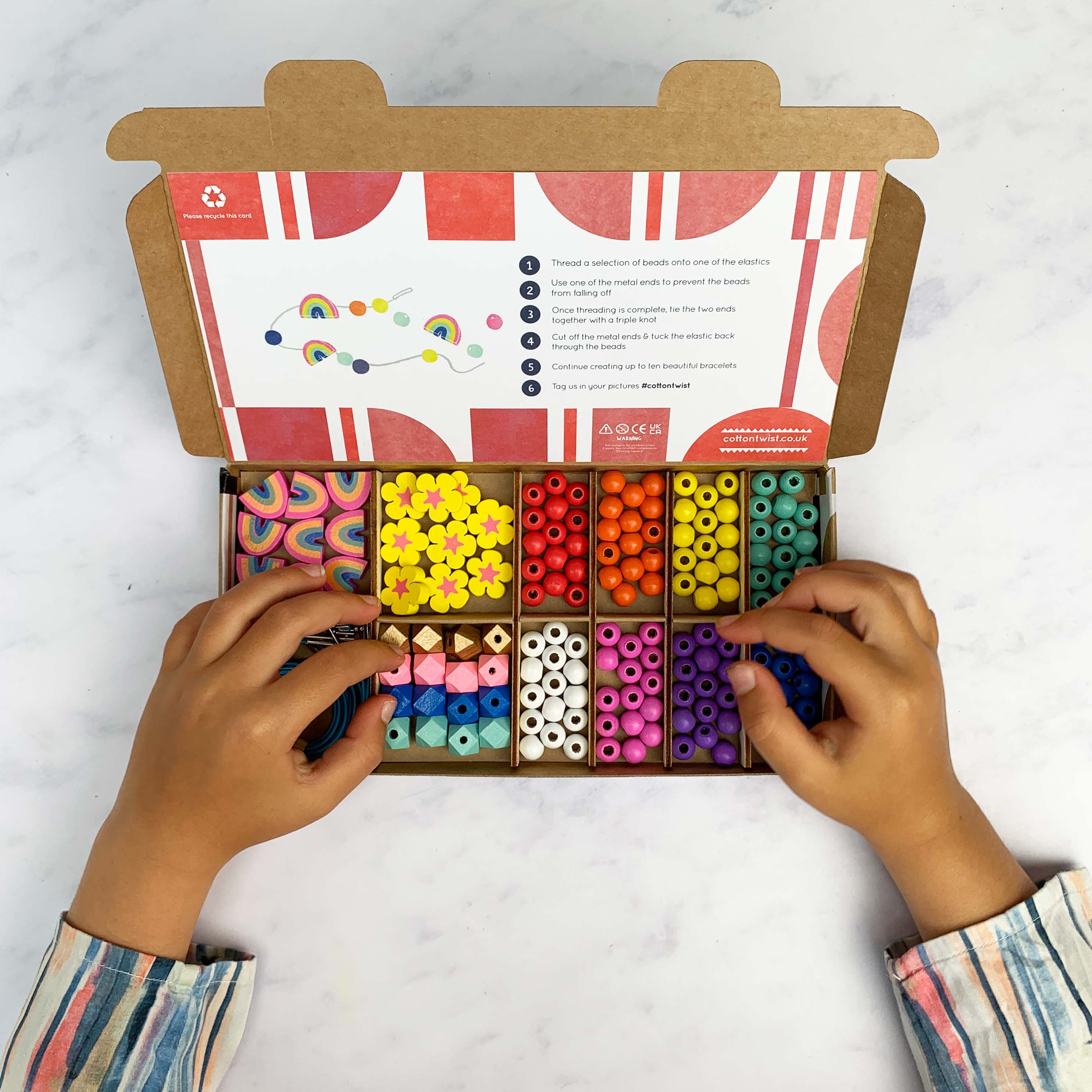 Rainbow & Flower Bracelet Making Kit - Makes 10 Bracelets