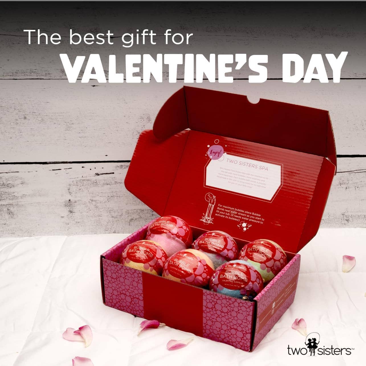 6 Valentine Surprise Bubble Bath Bombs Set