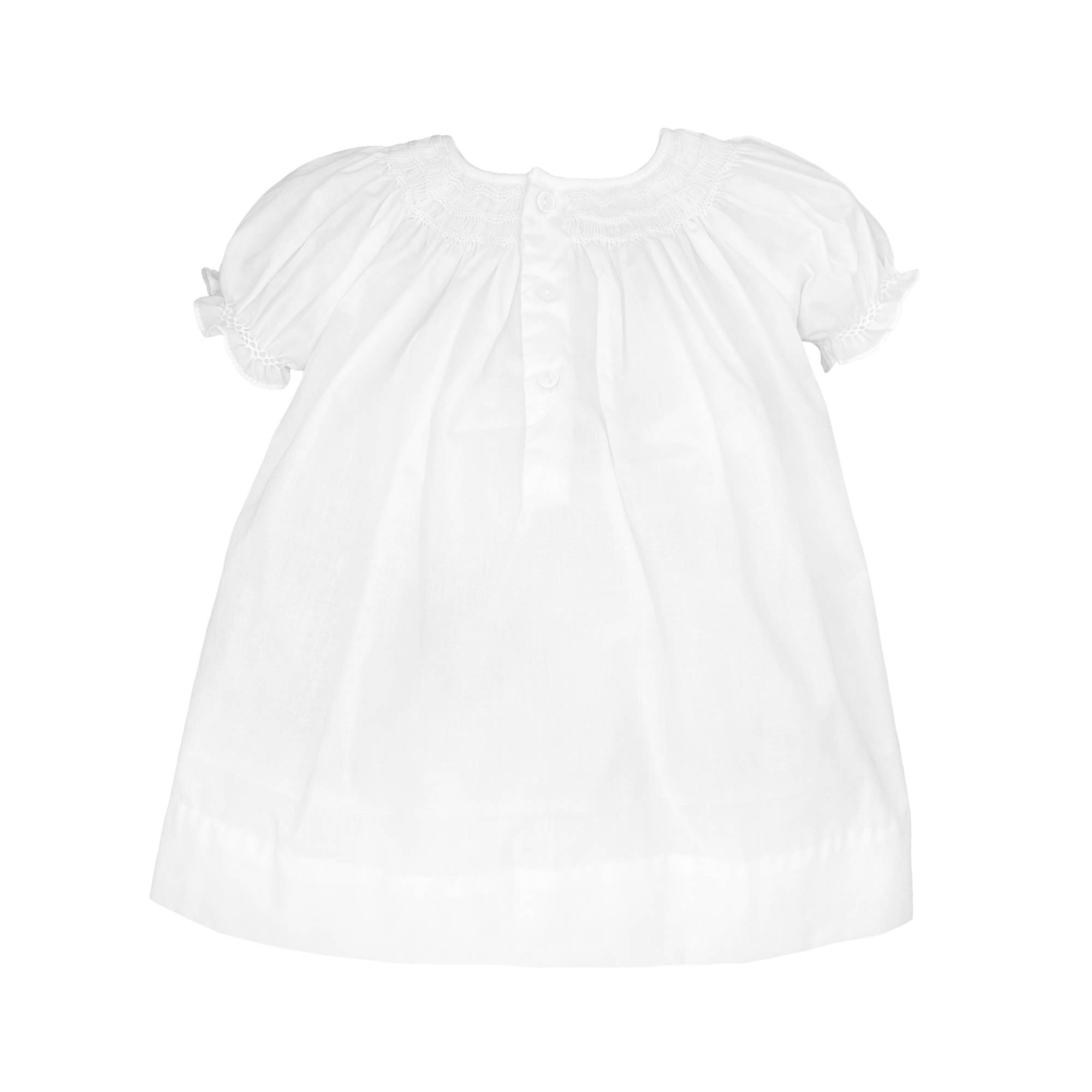 Daygown with Wave Smocking: White