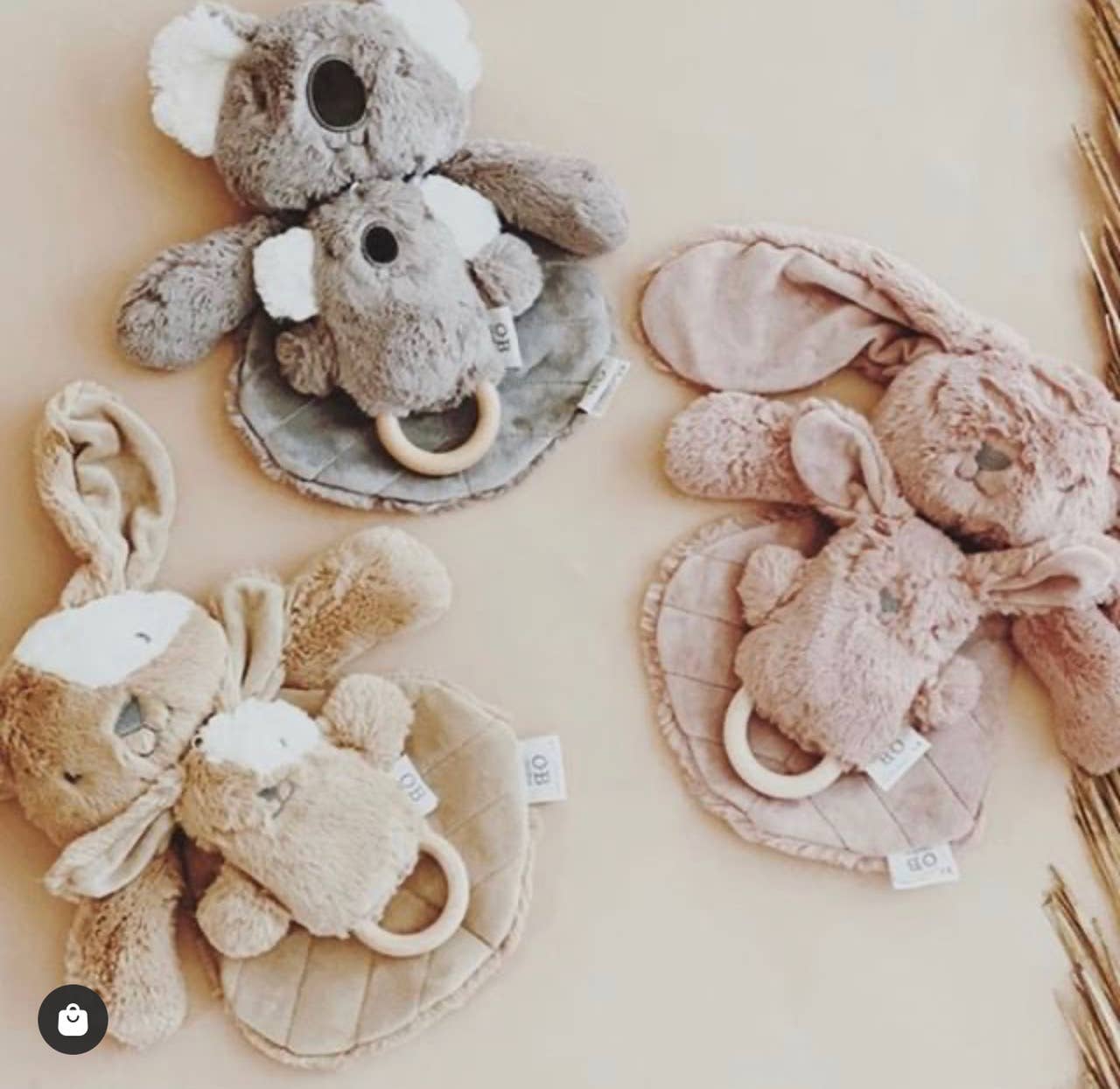 Kate Pink Koala Soft Rattle Toy 6.8"/17cm