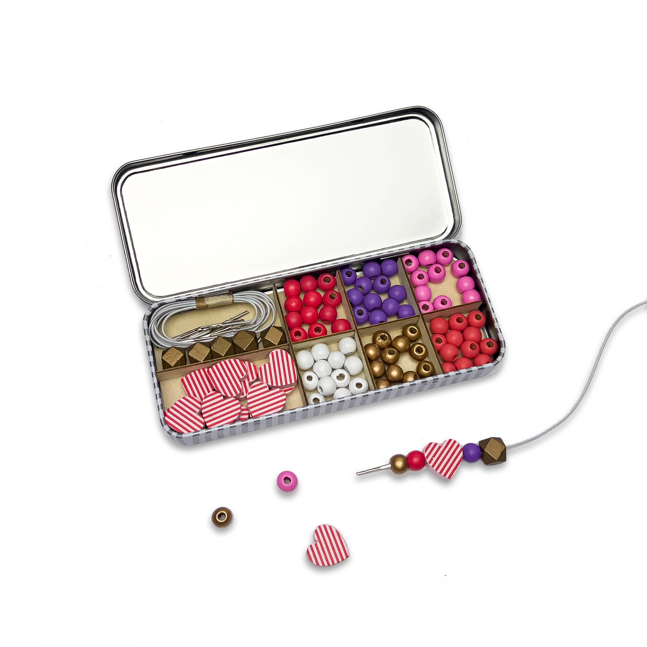 Love & Hearts Bracelet Bead Kit - Makes 5 Bracelets