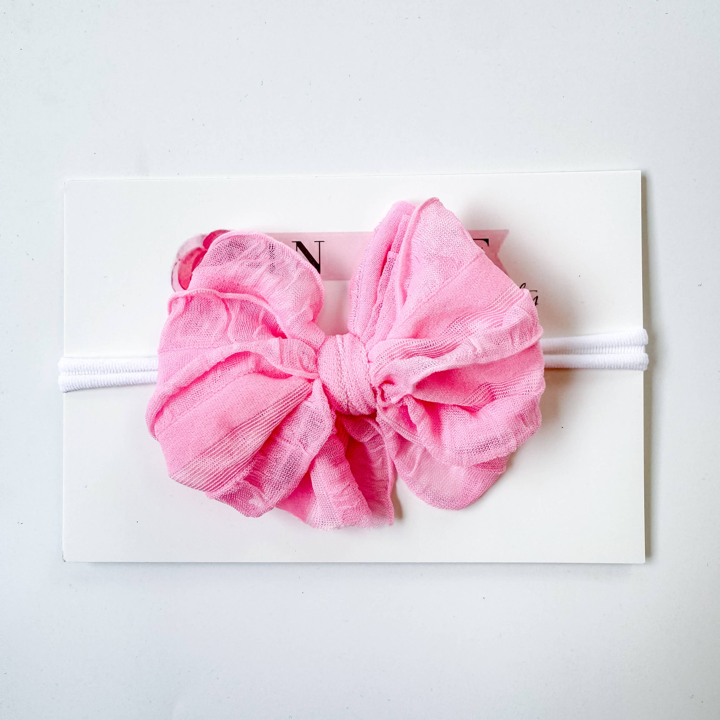 Skinny Mini Ruffle Headband- Bubblegum