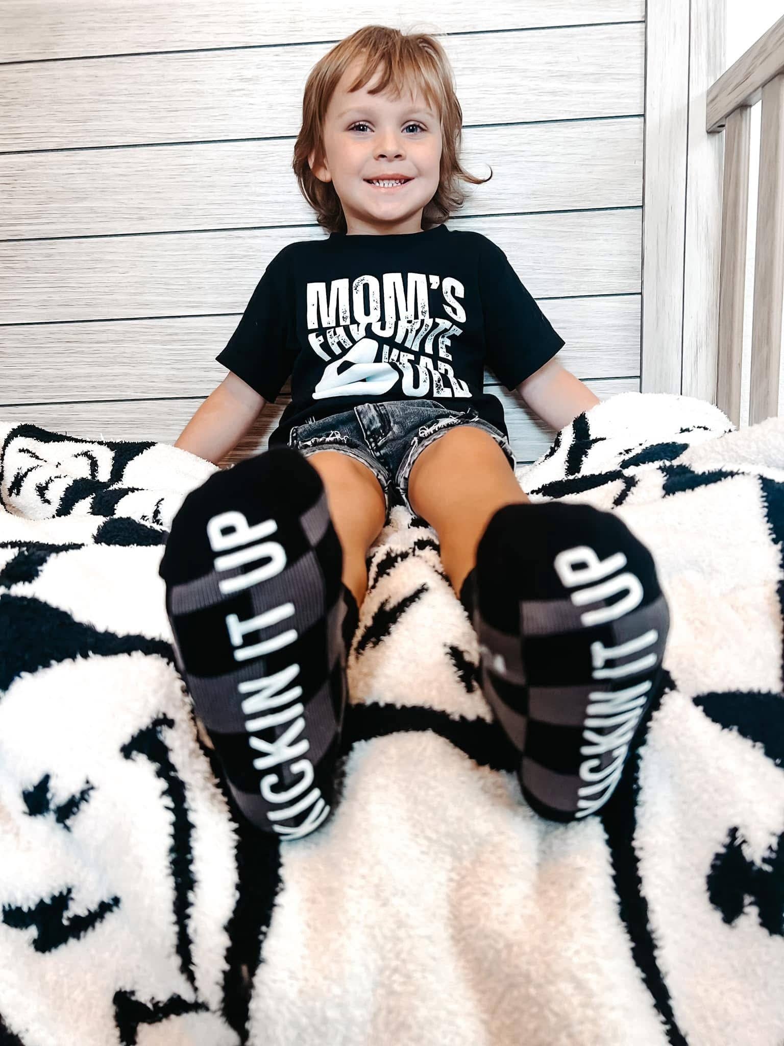 Kickin It Up Socks || Black Checkered