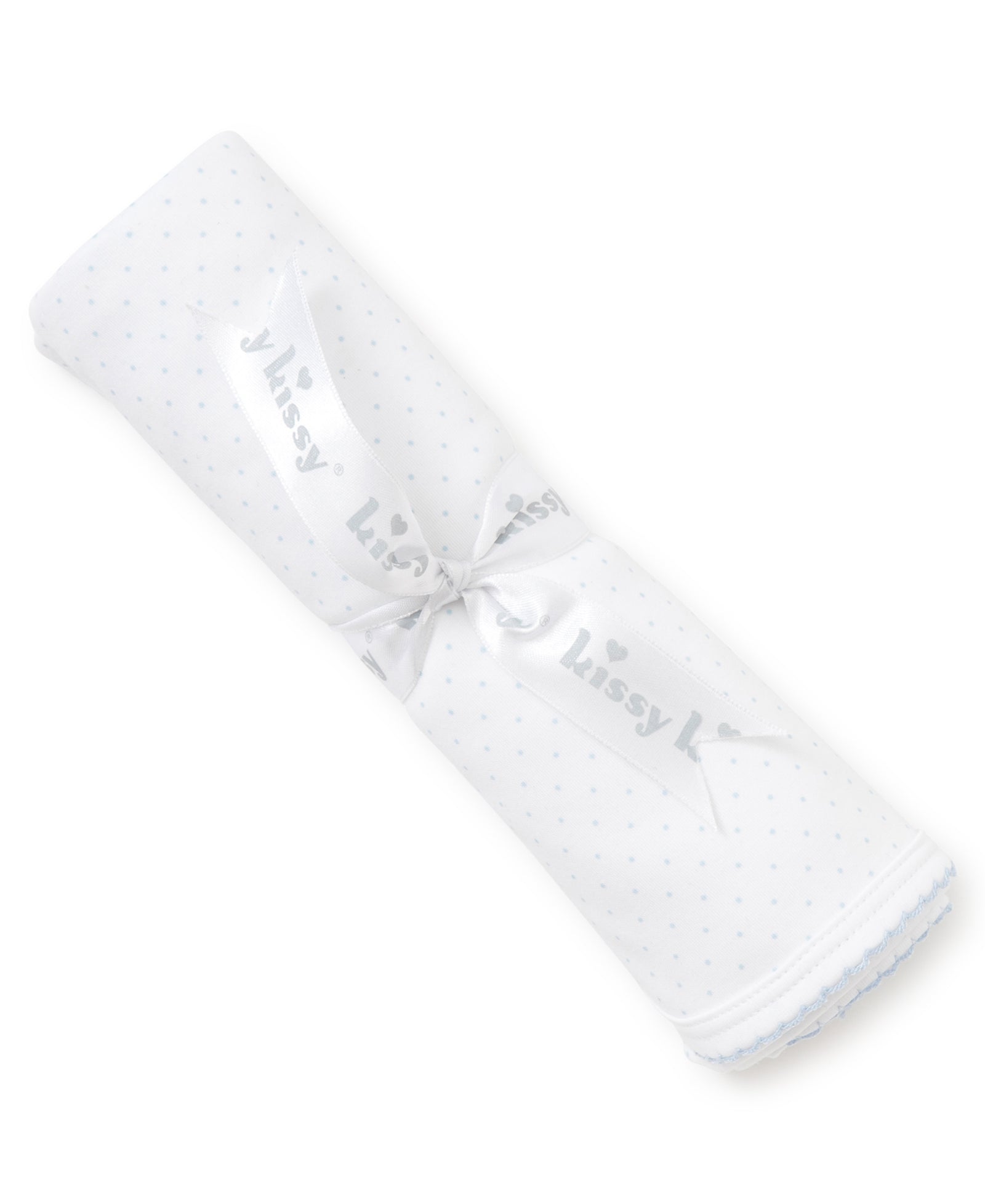 Kissy White and Blue Hand Embroidered Blanket