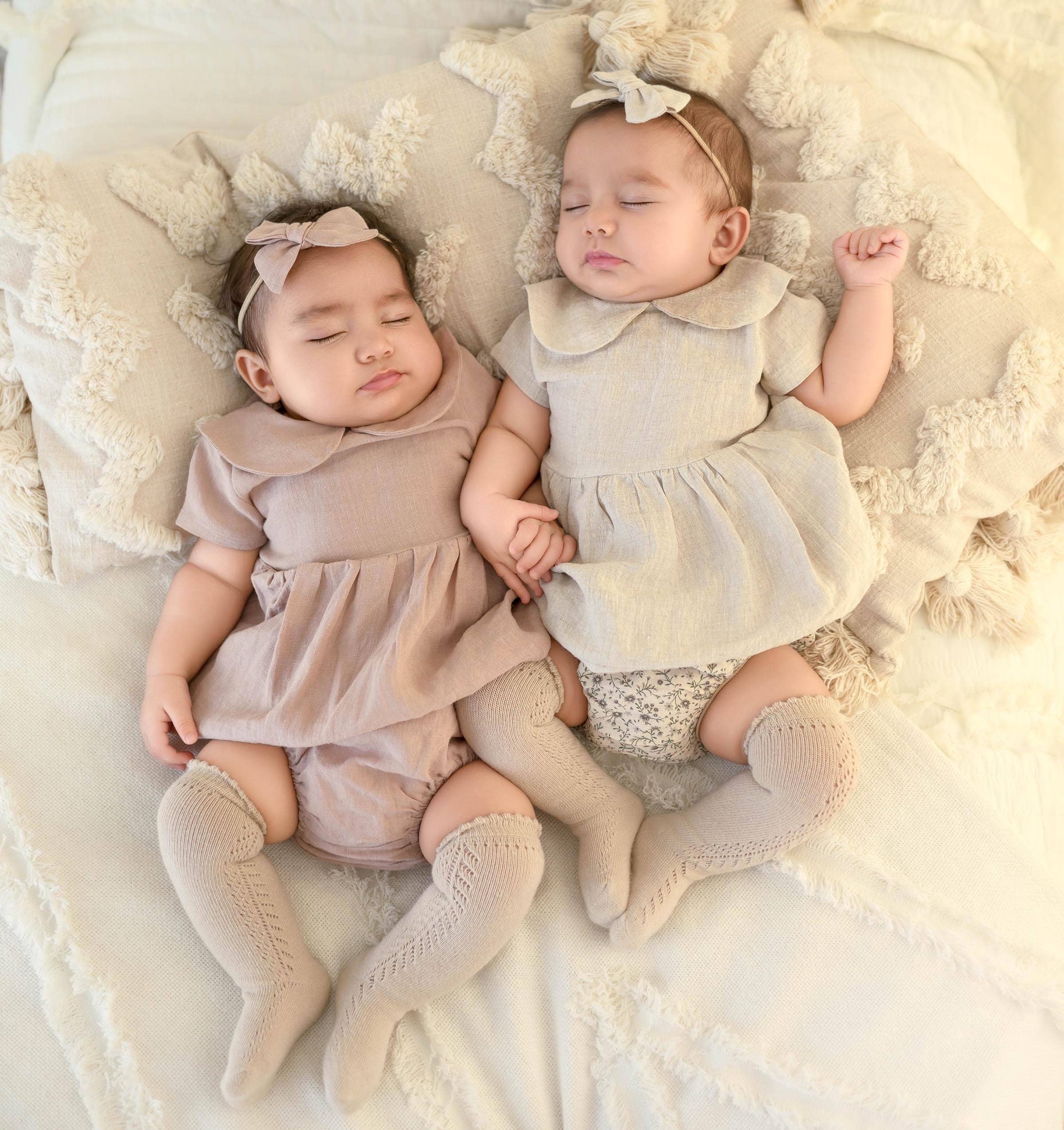 French Lace Knee High Baby Socks: White