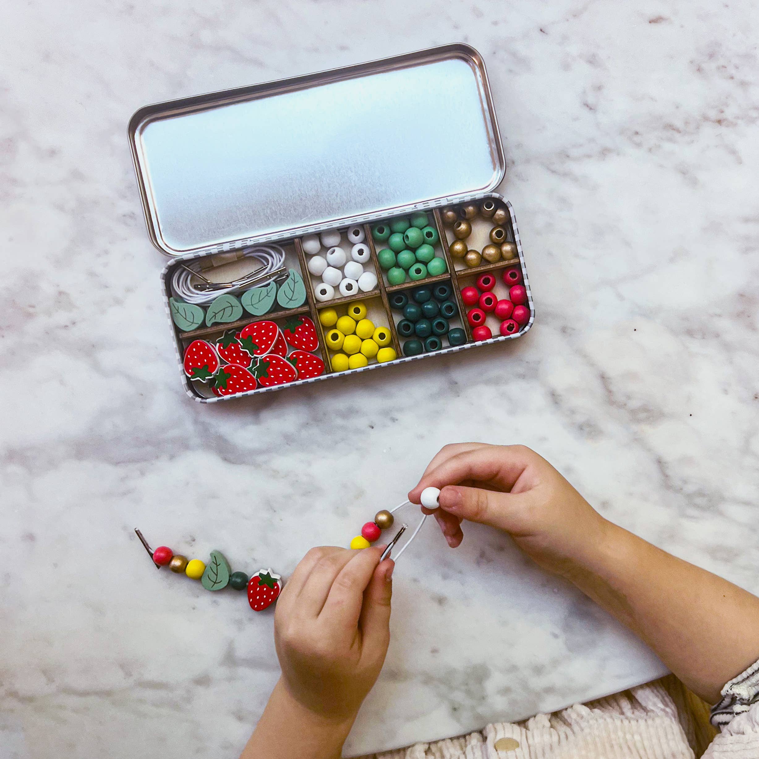 Strawberry Bracelet Bead Kit - Makes 5 Bracelets