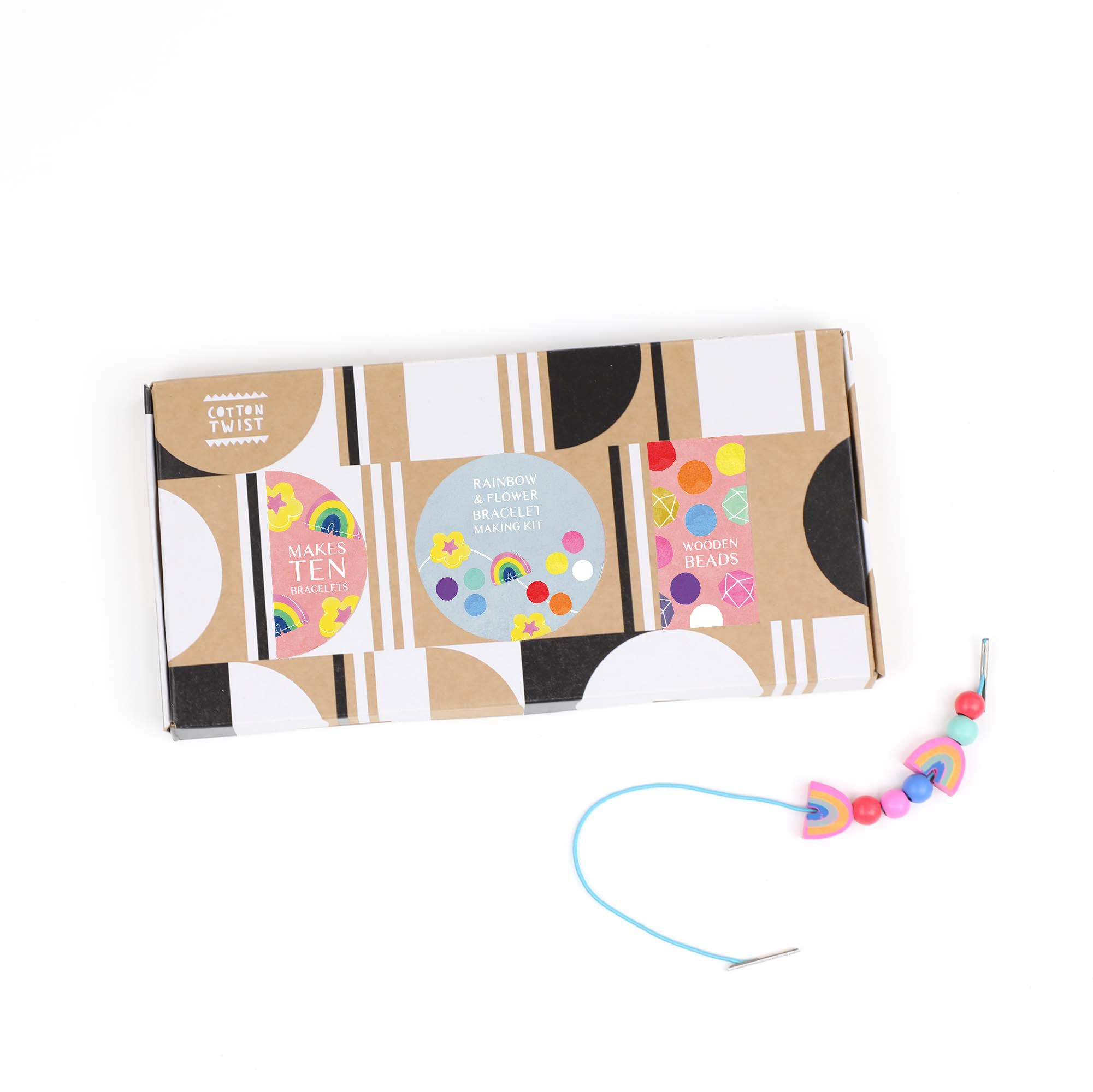 Rainbow & Flower Bracelet Making Kit - Makes 10 Bracelets