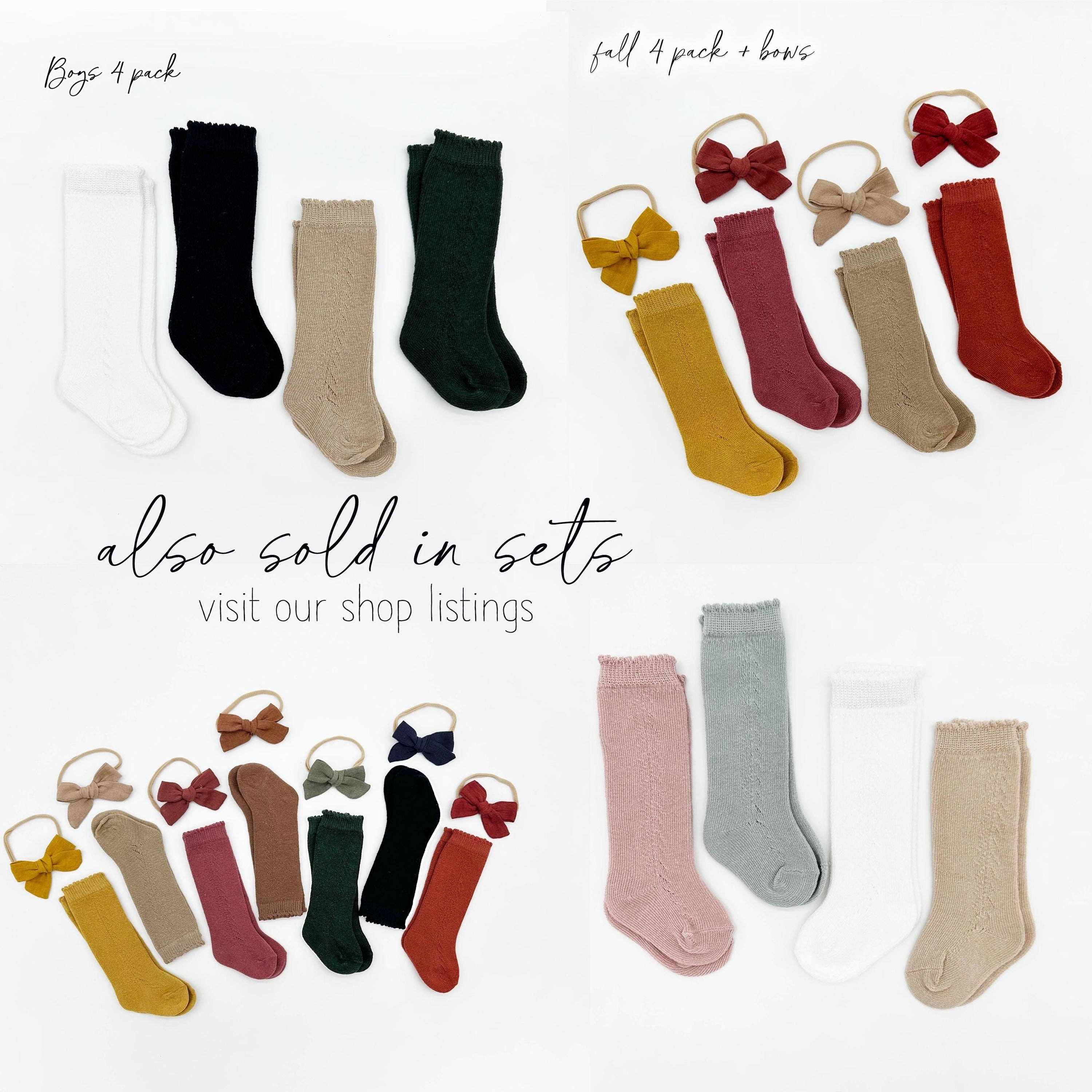 French Lace Knee High Baby Socks: White