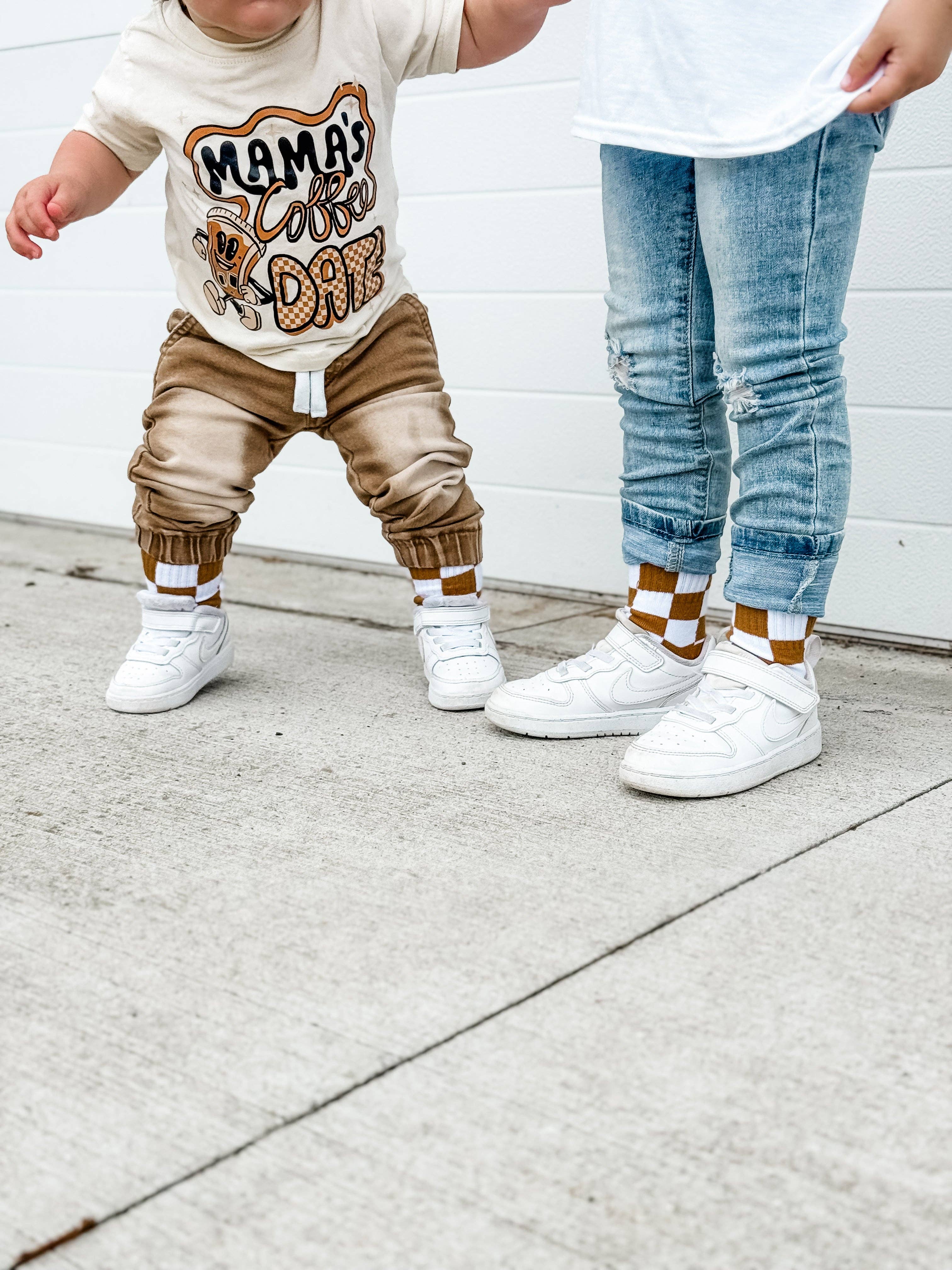 Kickin It Up Socks || Camel Checker