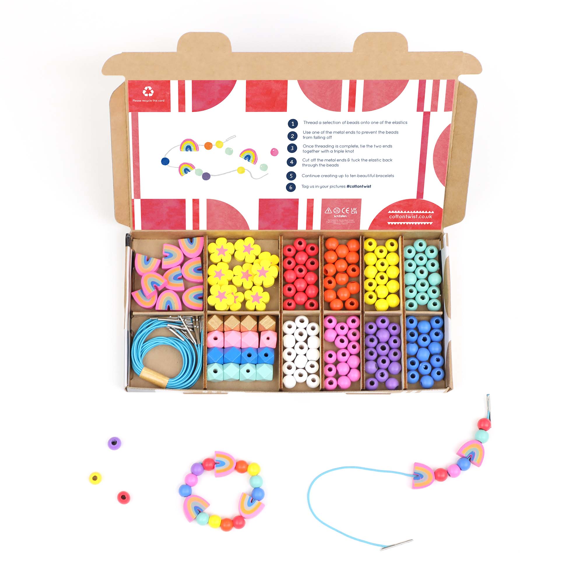 Rainbow & Flower Bracelet Making Kit - Makes 10 Bracelets