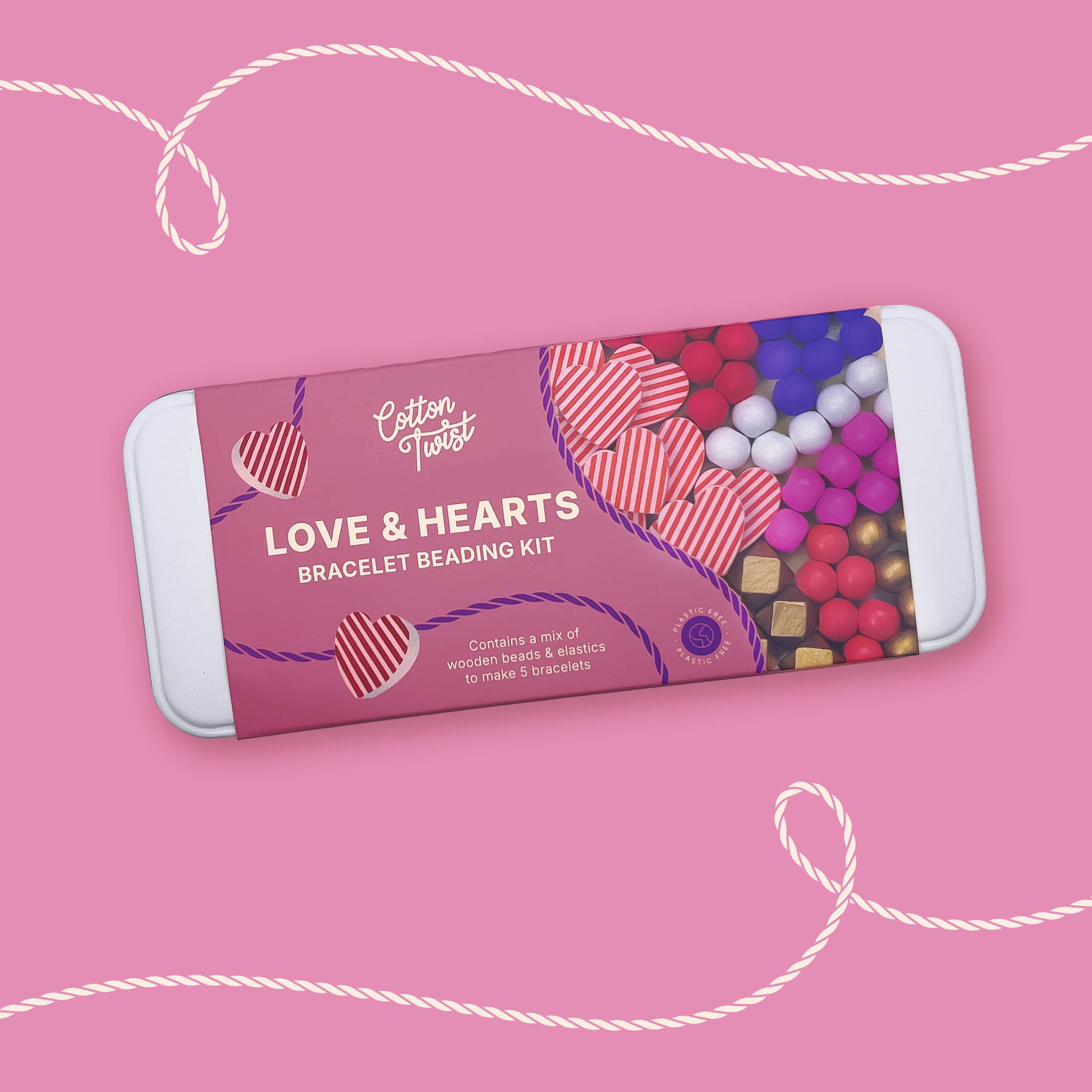 Love & Hearts Bracelet Bead Kit - Makes 5 Bracelets