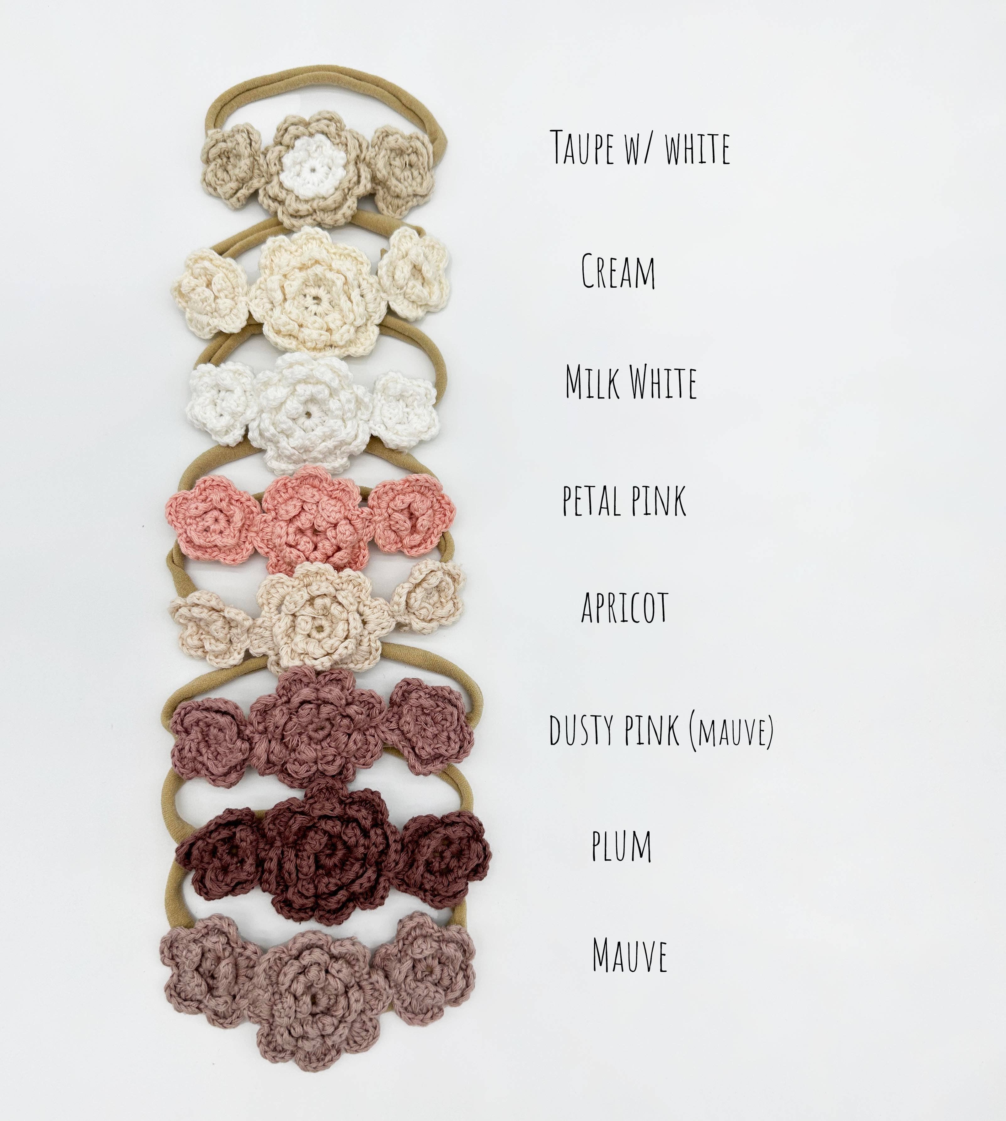 Crochet Flower Headband: Cream Triple Flower