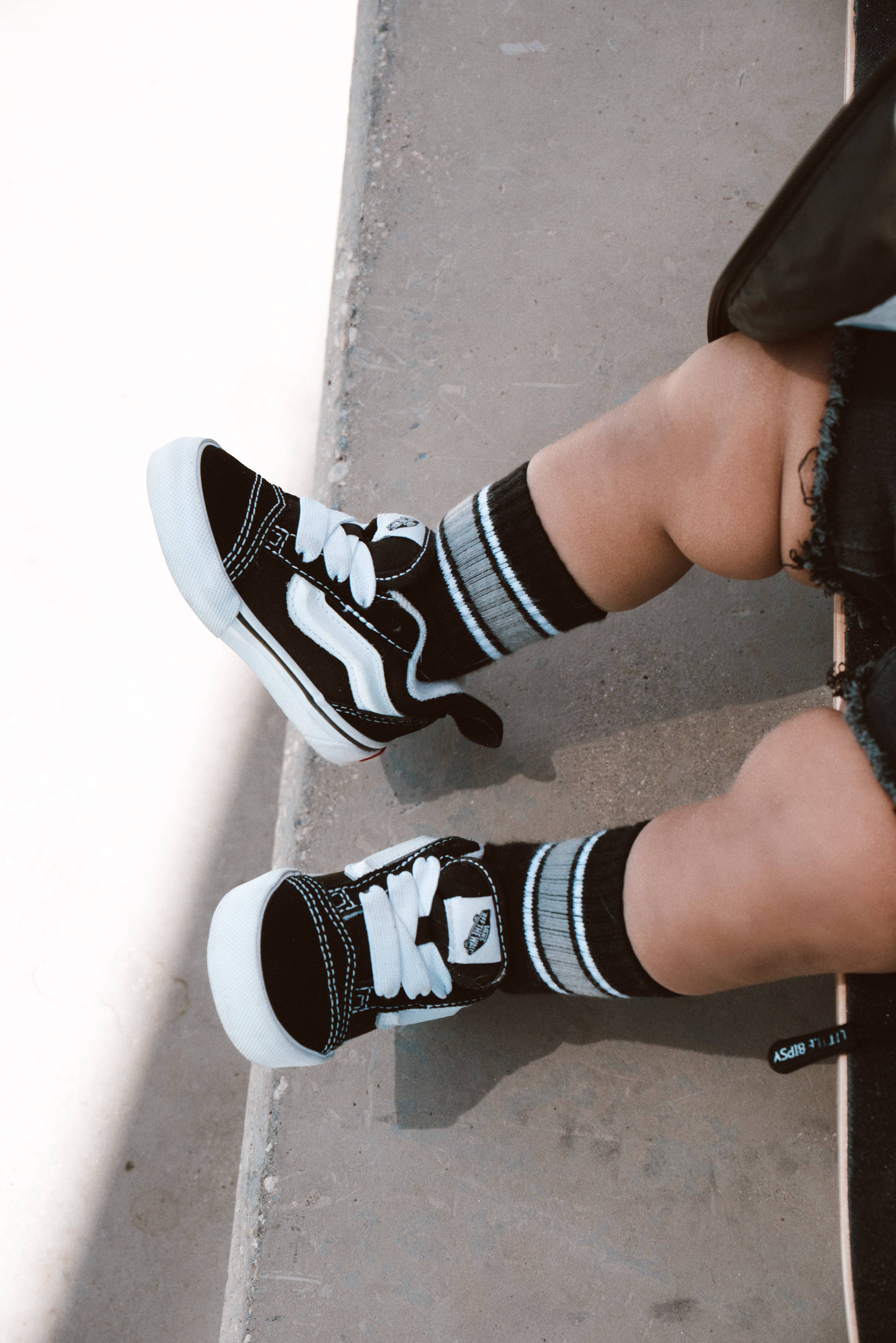Kicking It Up Socks || Monochrome Stripe