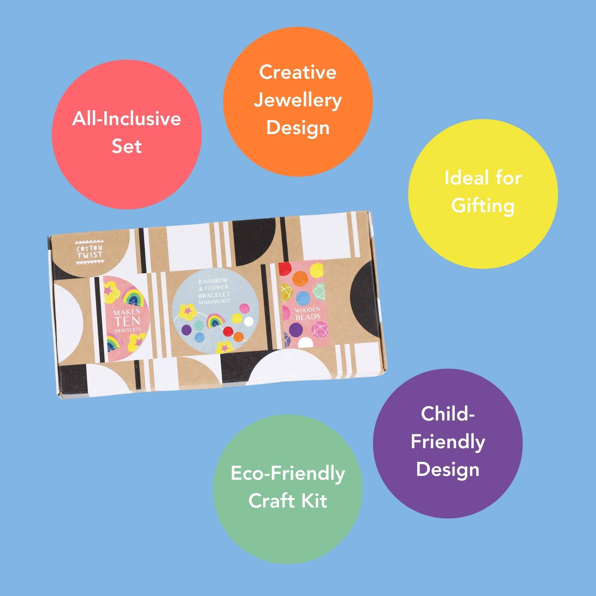 Rainbow & Flower Bracelet Making Kit - Makes 10 Bracelets