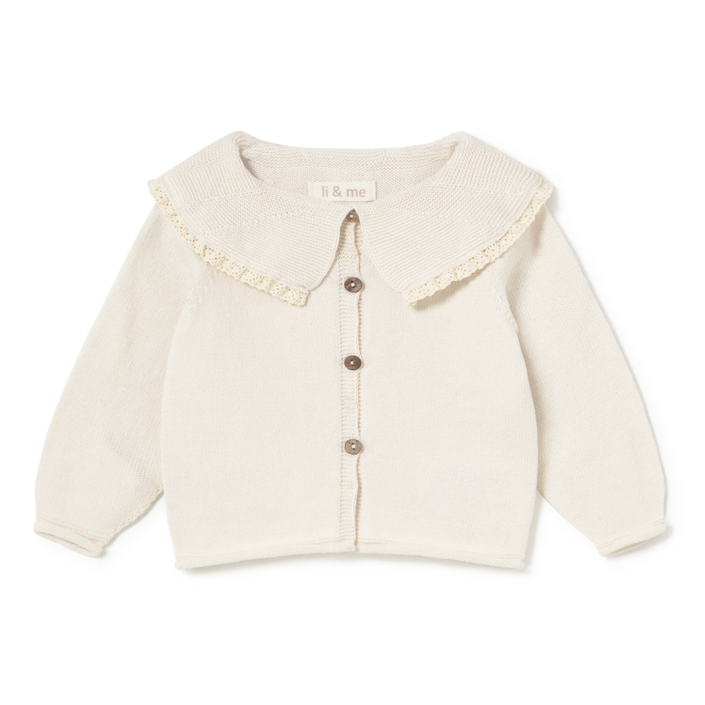 Li & Me Hedda Knit Collared Top || Cream